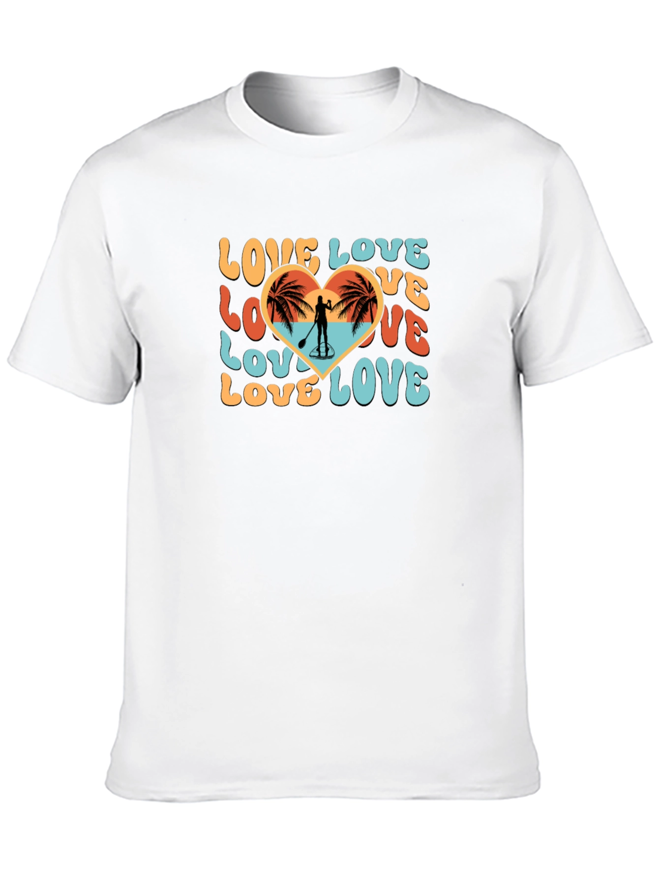 Love Paddleboard T-Shirt Beach Heart Tee