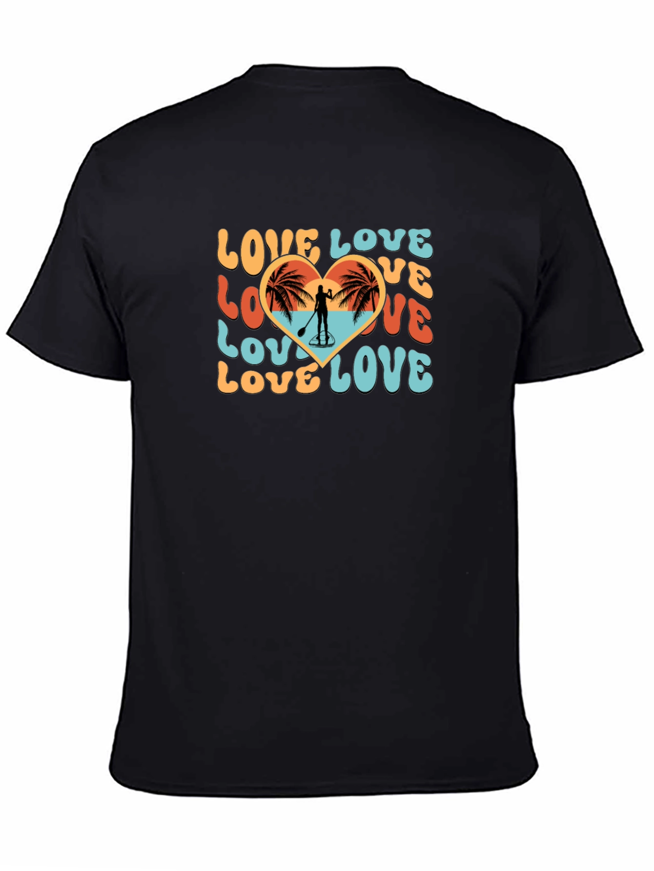 Love Paddleboard T-Shirt Beach Heart Tee