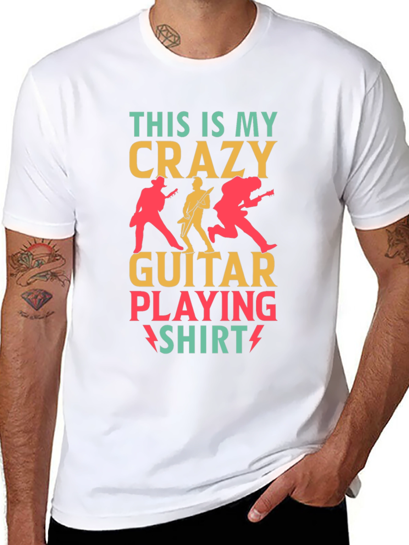 Crazy Guitar Playing Shirt - Rock Concert T-Shirt