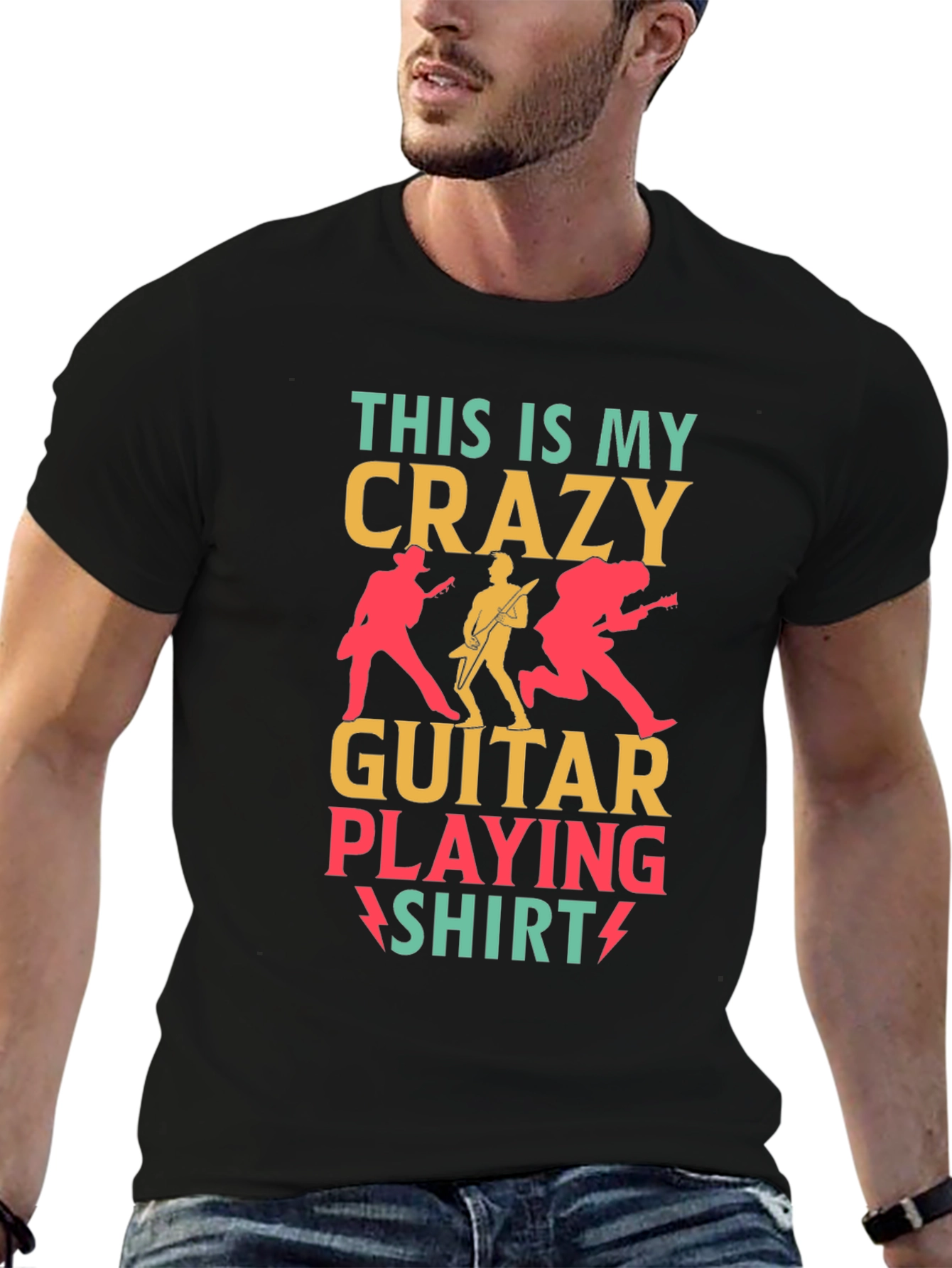 Crazy Guitar Playing Shirt - Rock Concert T-Shirt