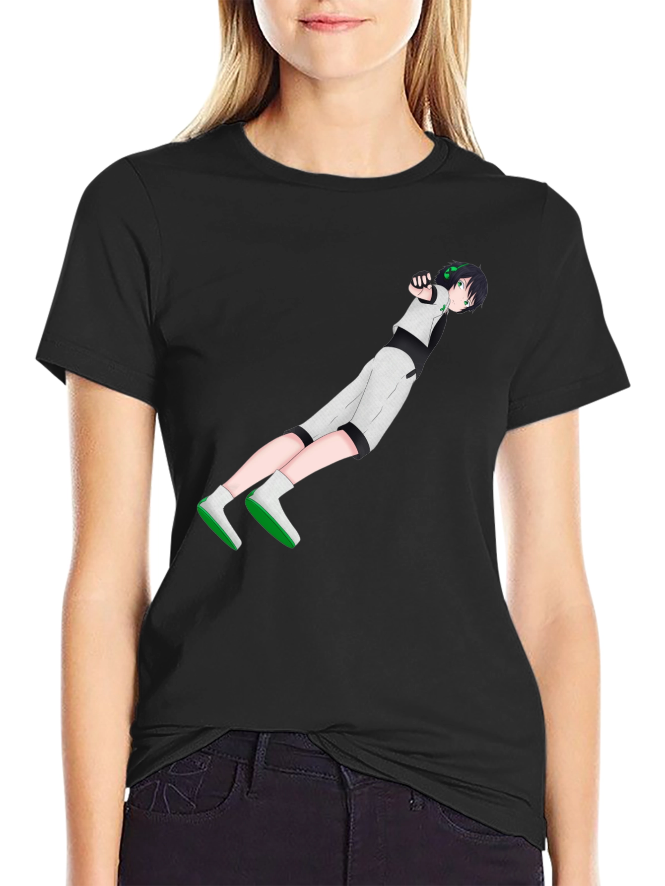 Anime Character Graphic Black T-Shirt