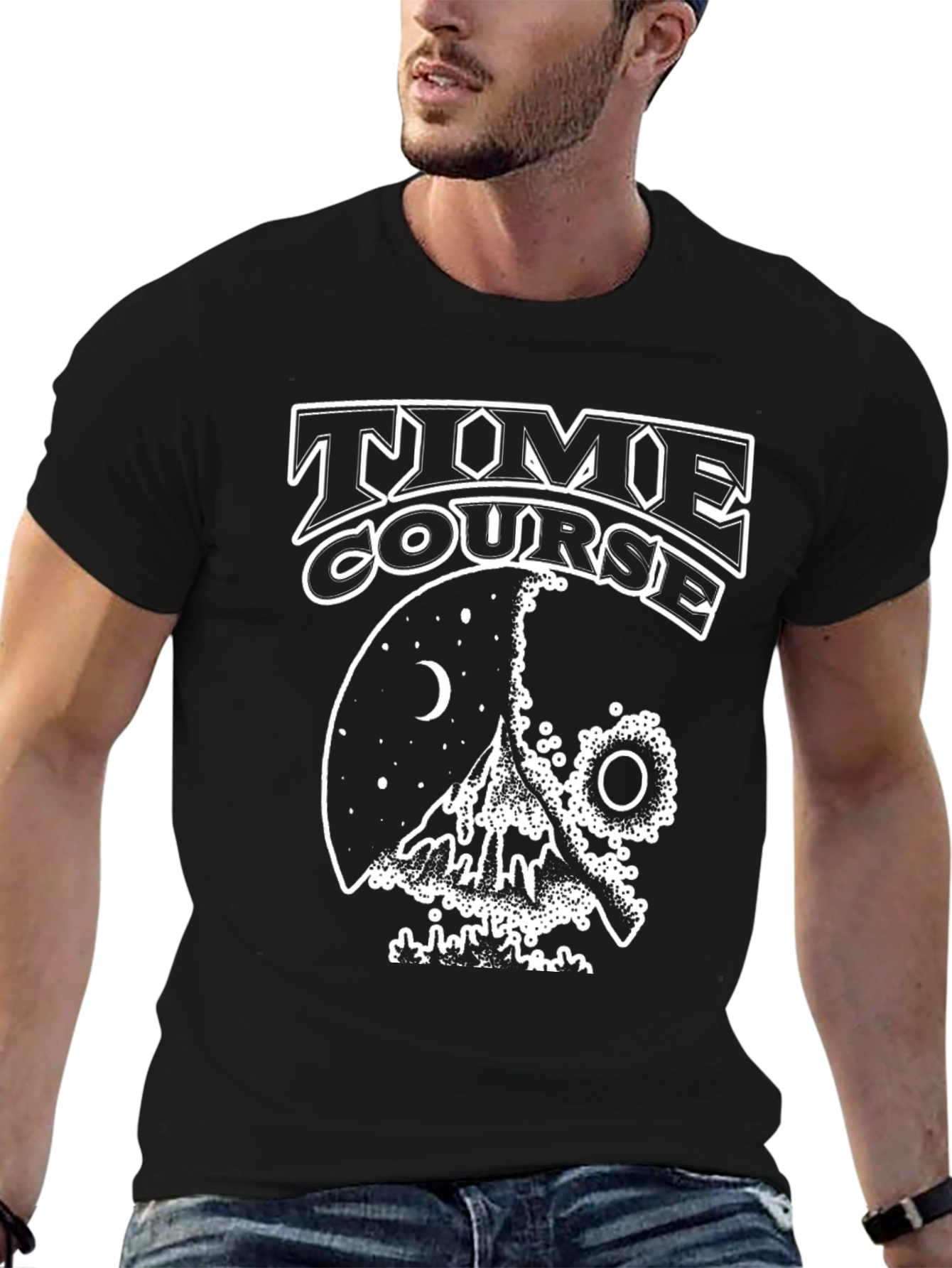 Time Course Graphic T-Shirt - Black