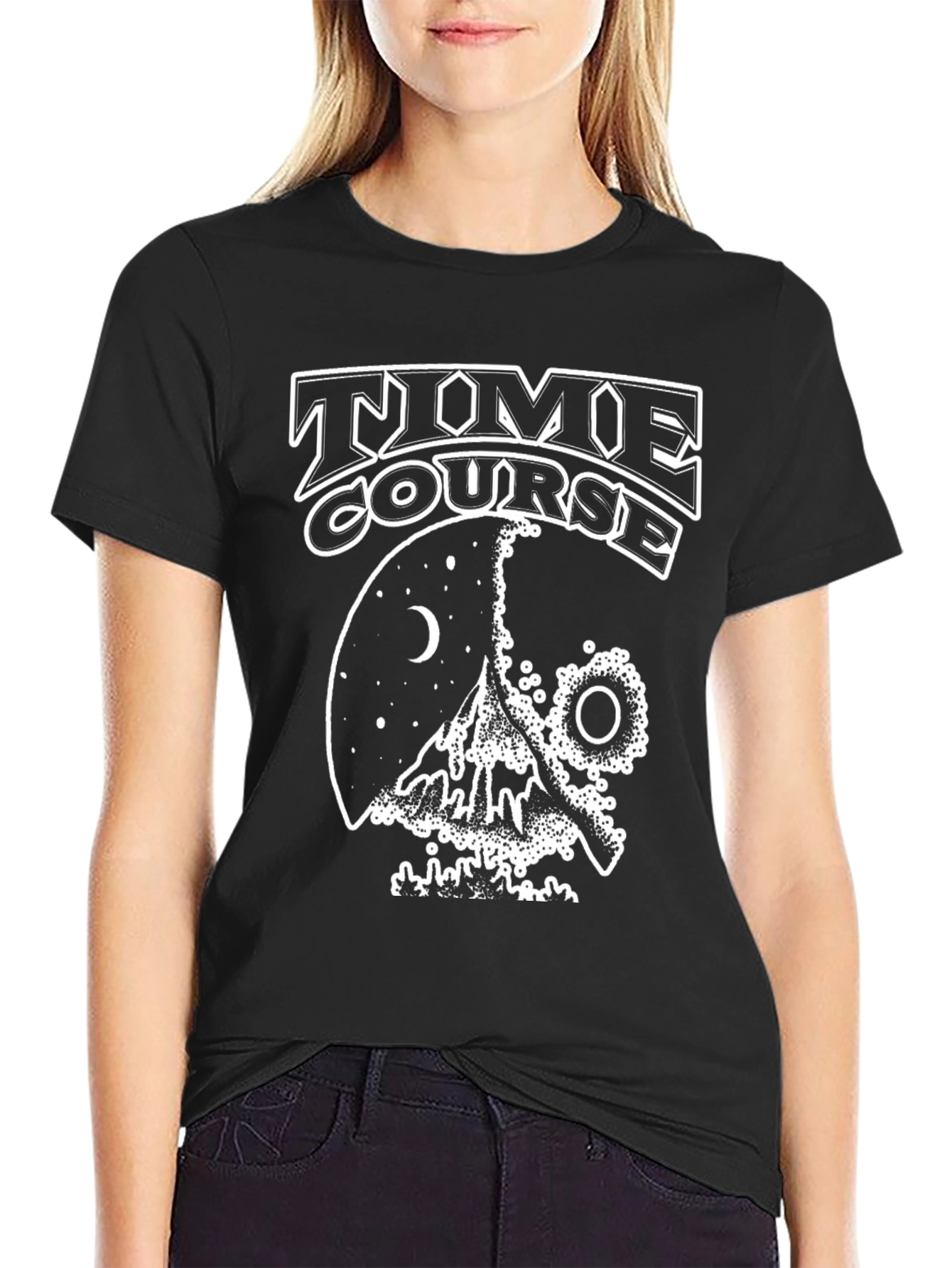 Time Course Graphic T-Shirt - Black
