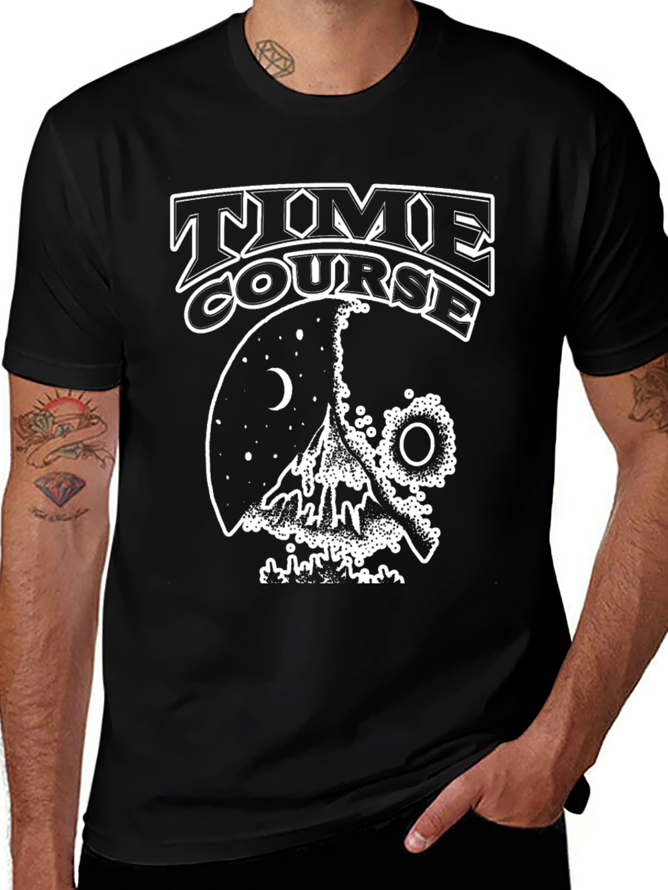 Time Course Graphic T-Shirt - Black
