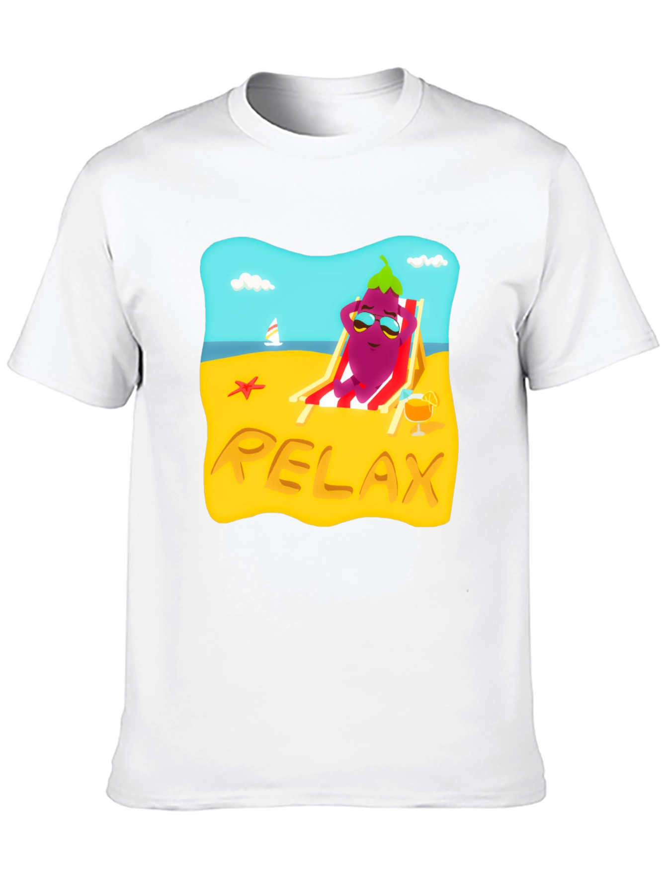 Relaxing Eggplant Beach T-Shirt