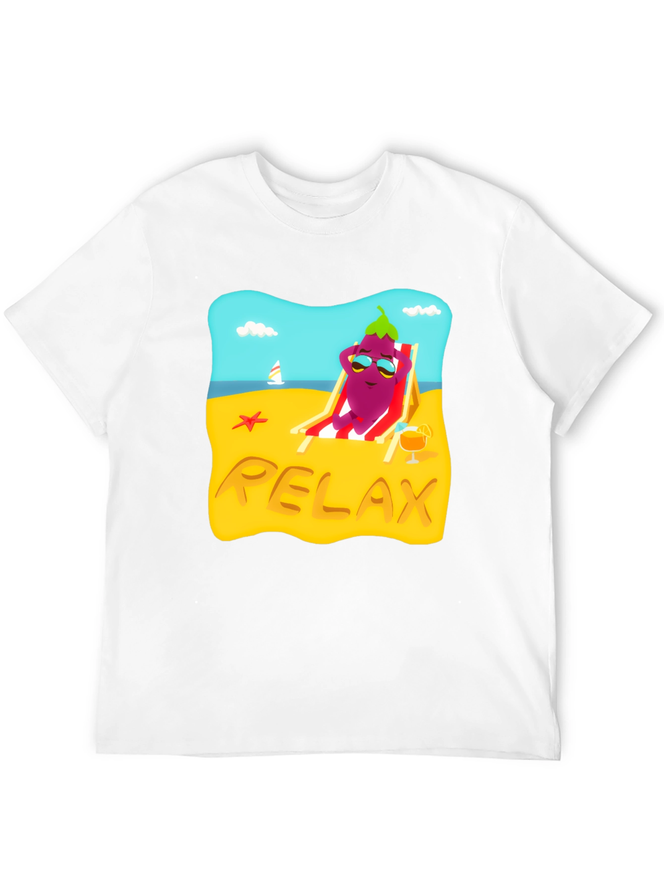 Relaxing Eggplant Beach T-Shirt