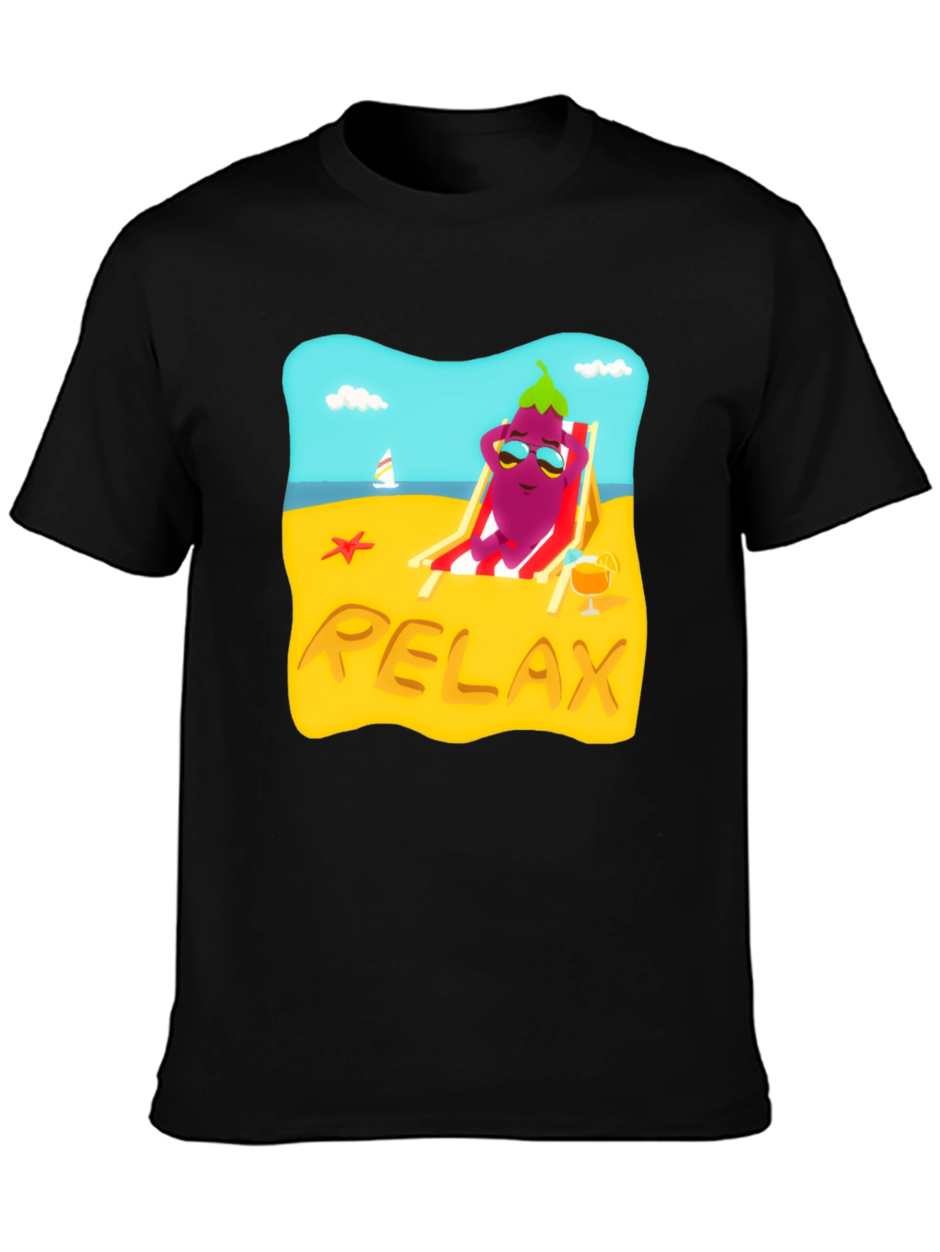 Relaxing Eggplant Beach T-Shirt