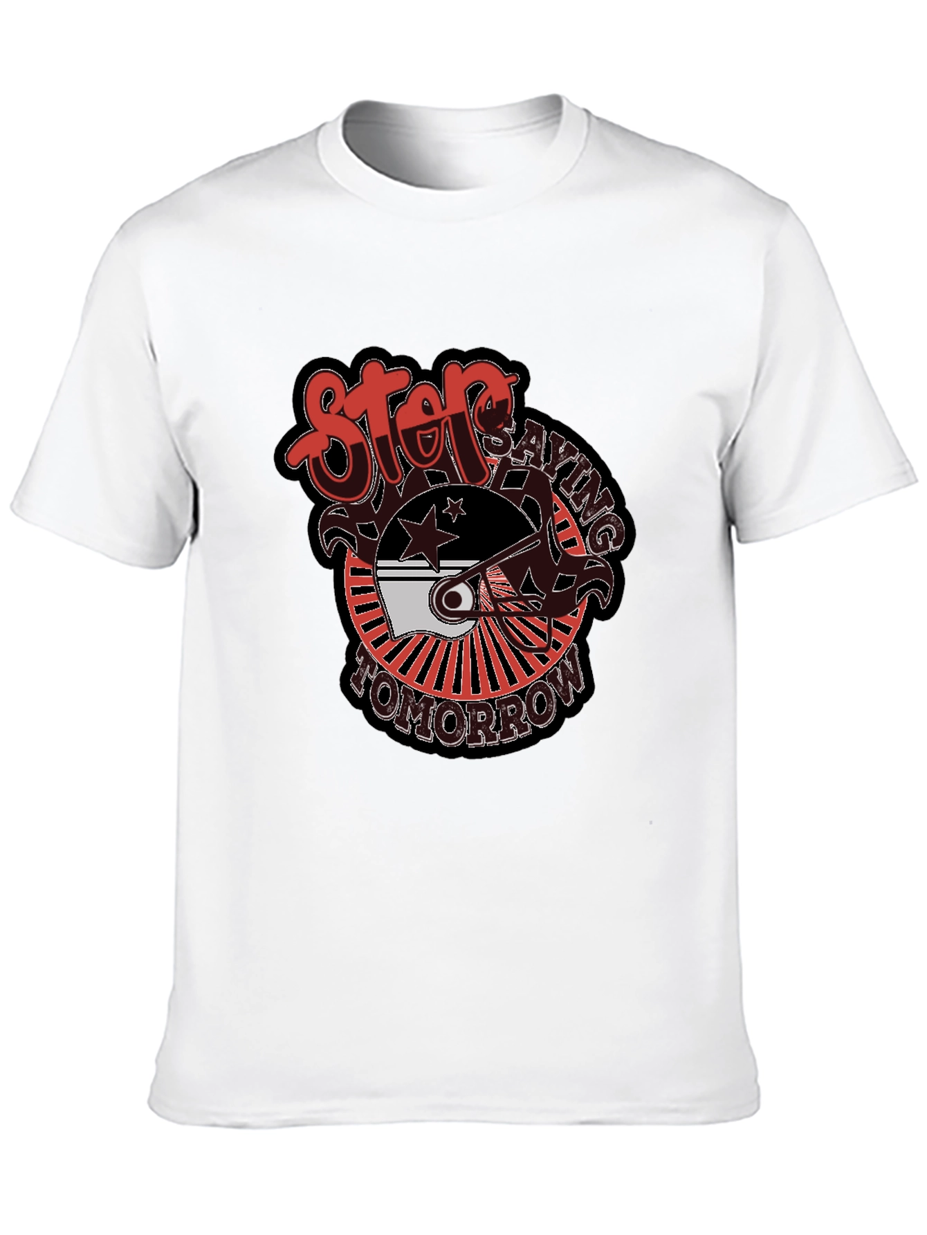 Stop Saying Tomorrow Black Graphic Tee