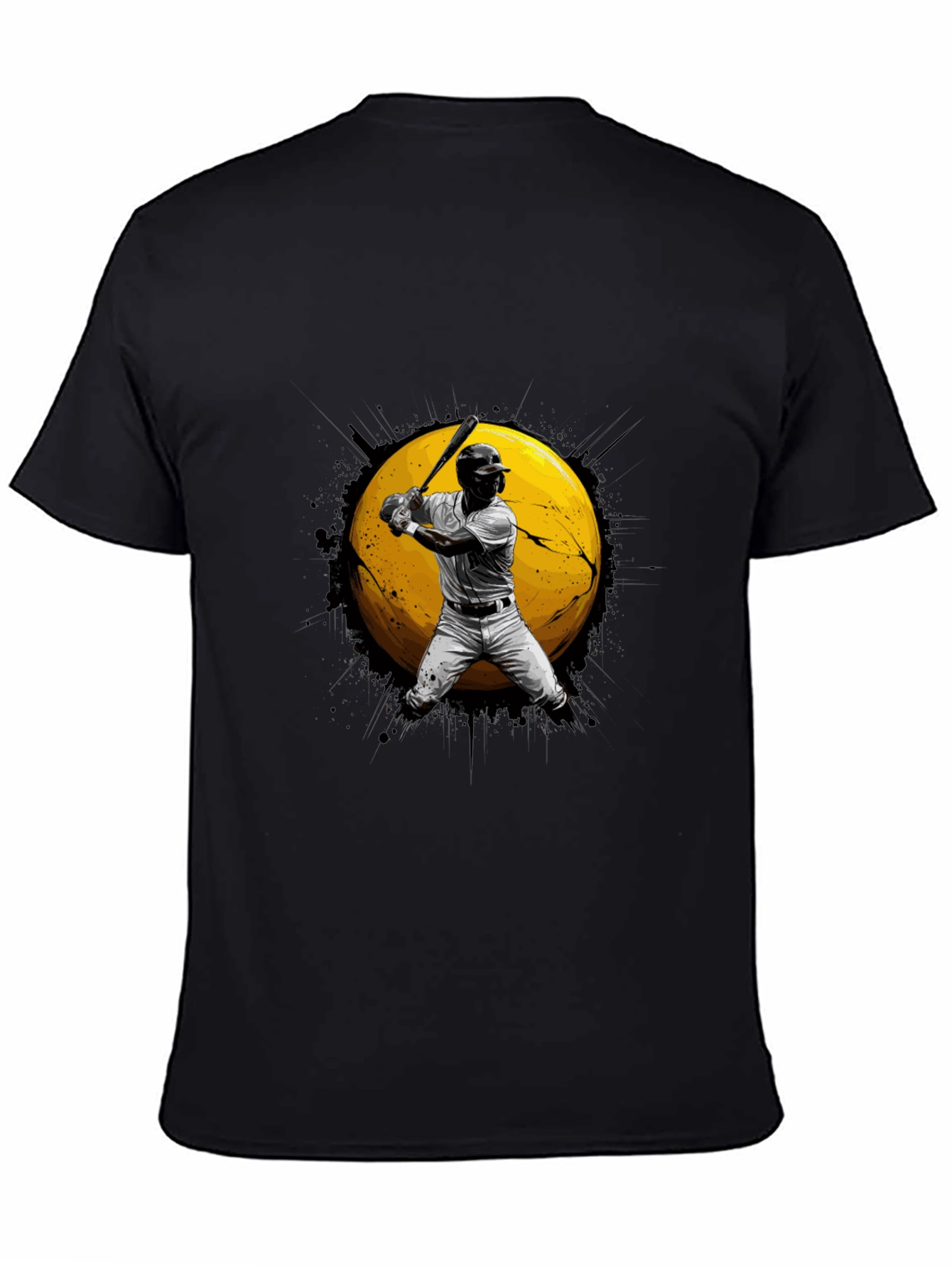 Baseball Player Graphic Black T-Shirt