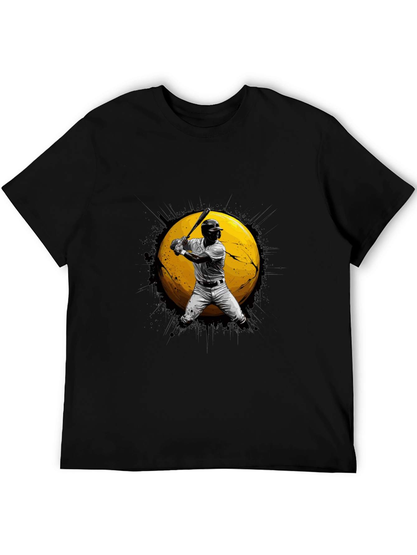 Baseball Player Graphic Black T-Shirt
