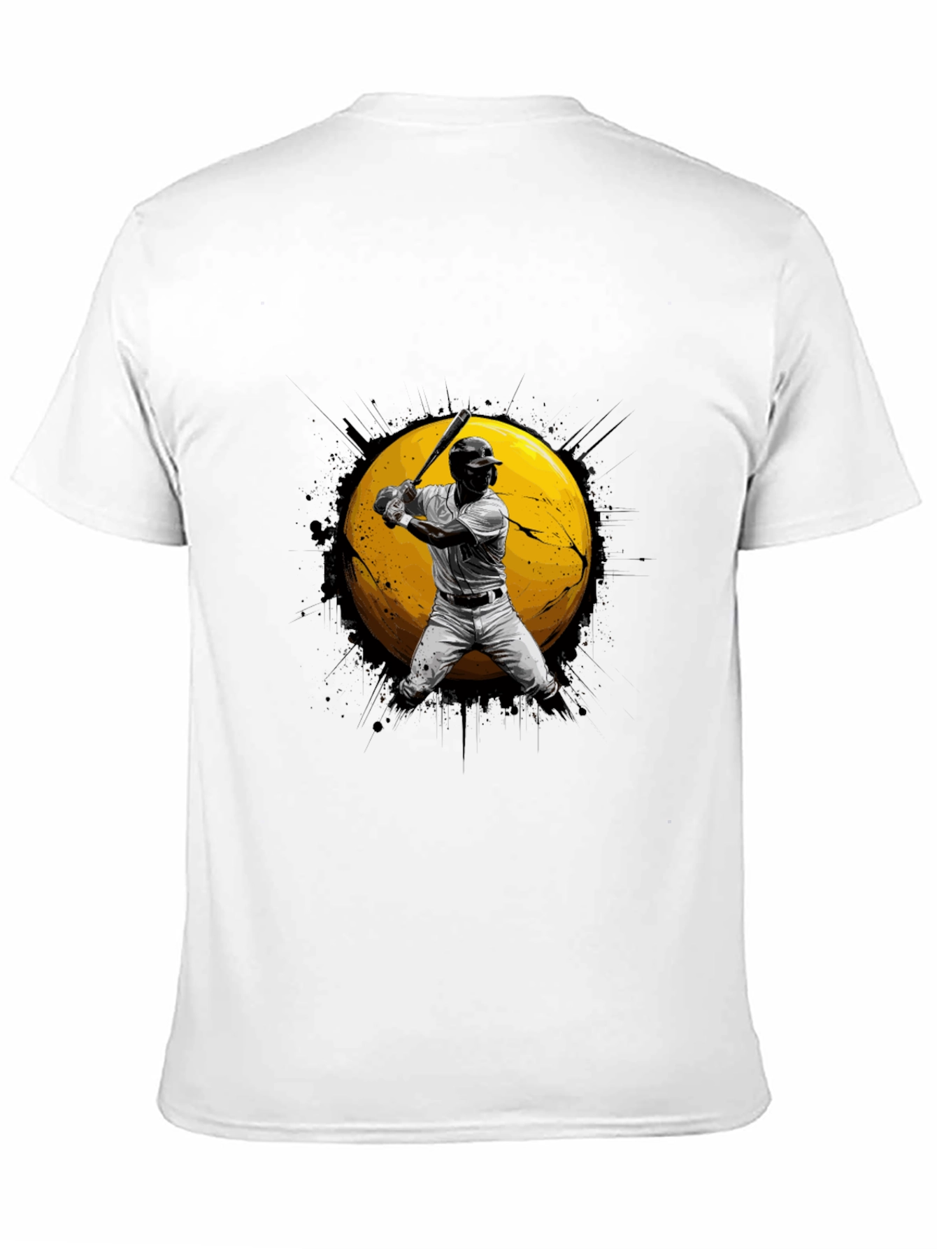 Baseball Player Graphic Black T-Shirt
