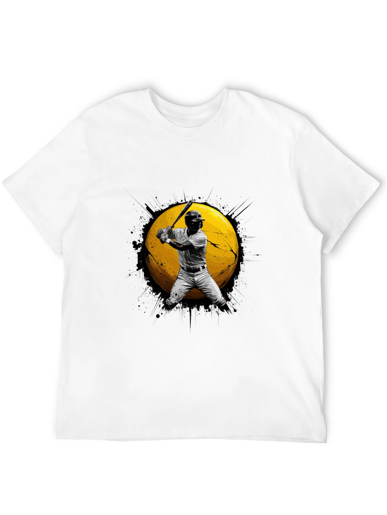 Baseball Player Graphic Black T-Shirt