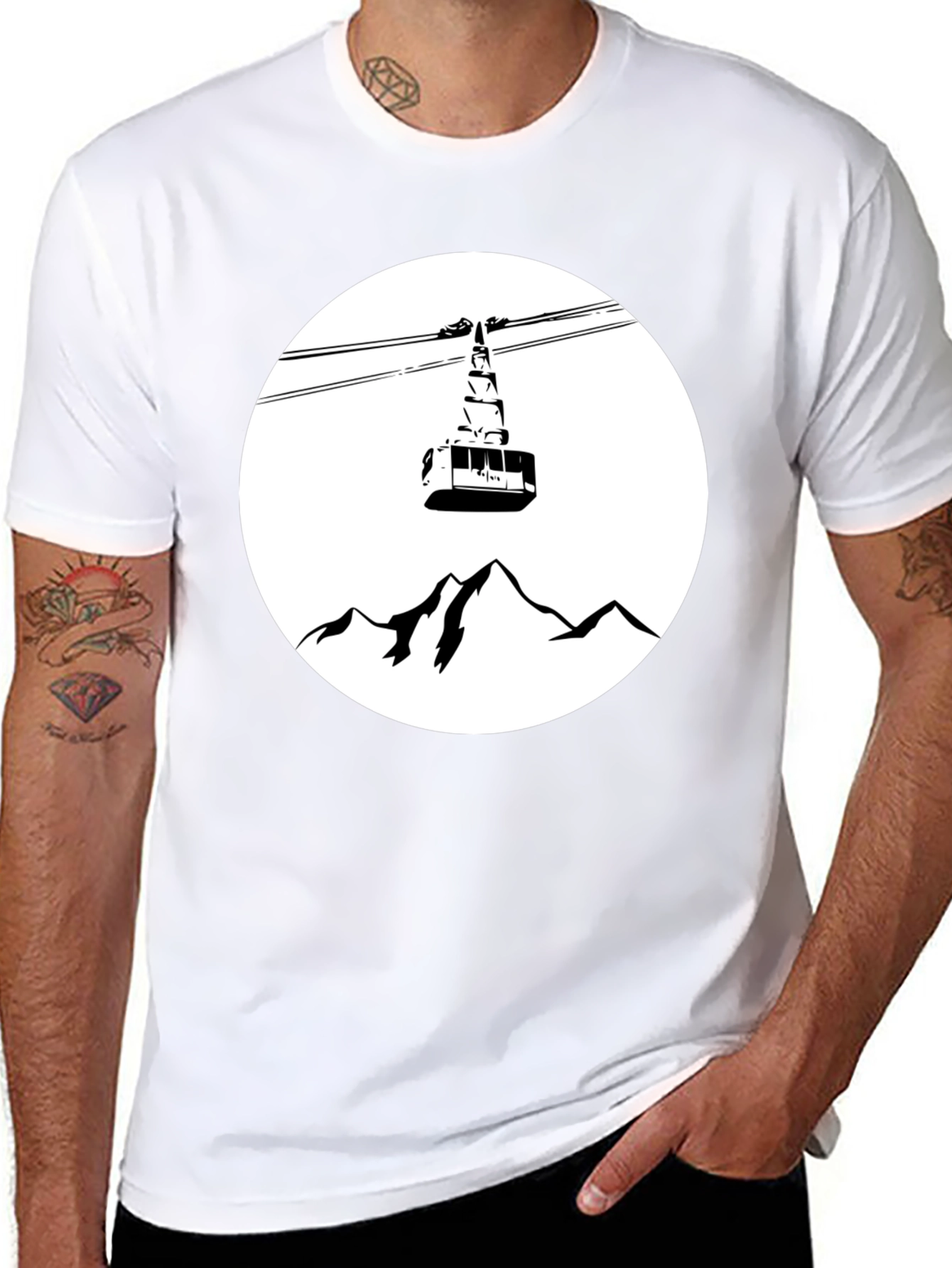 Mountain Gondola Graphic Tee - Black