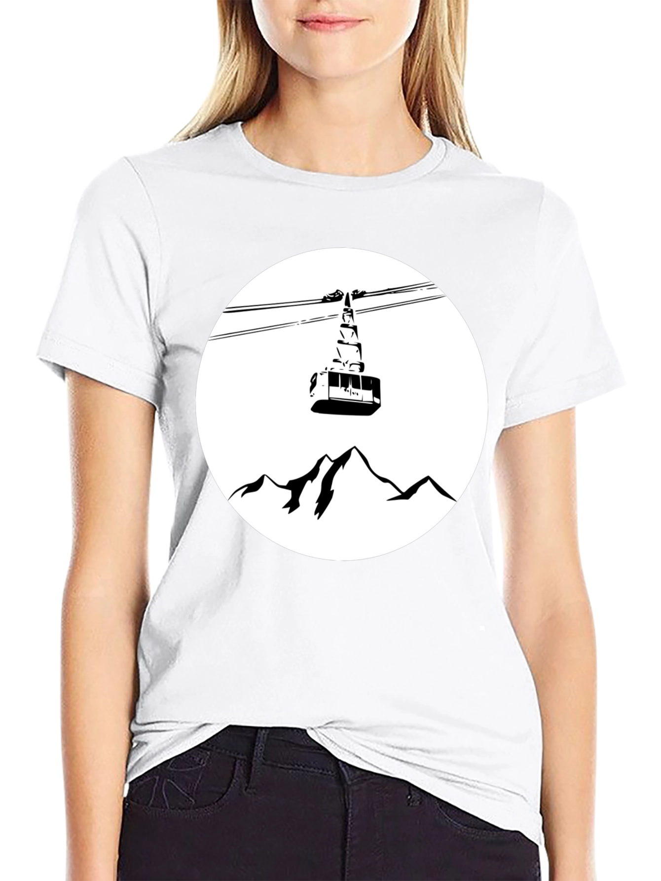 Mountain Gondola Graphic Tee - Black