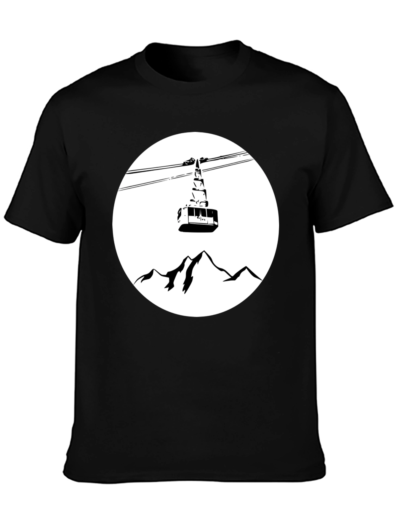 Mountain Gondola Graphic Tee - Black