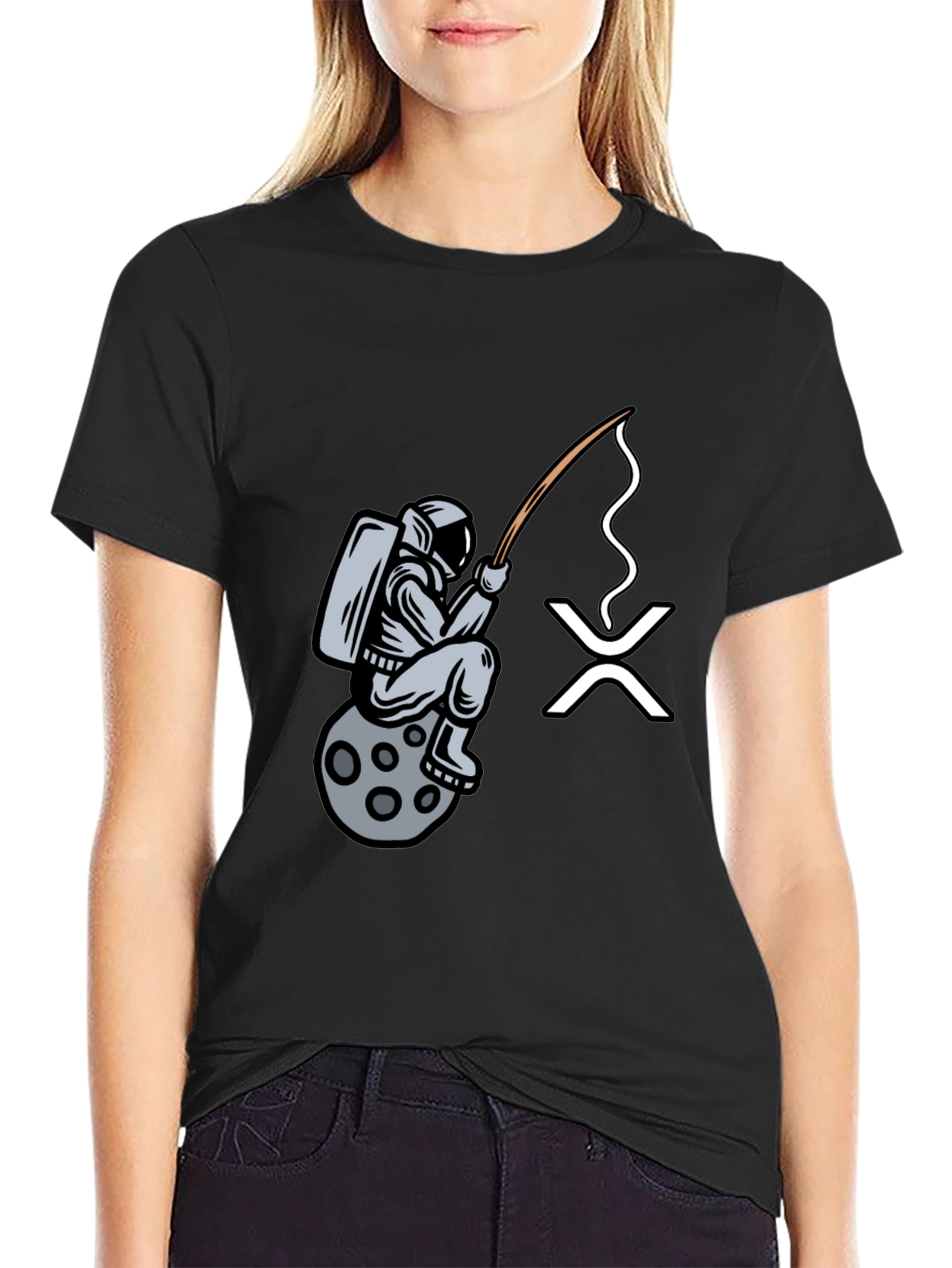 Astronaut Fishing for XRP Crypto T-Shirt