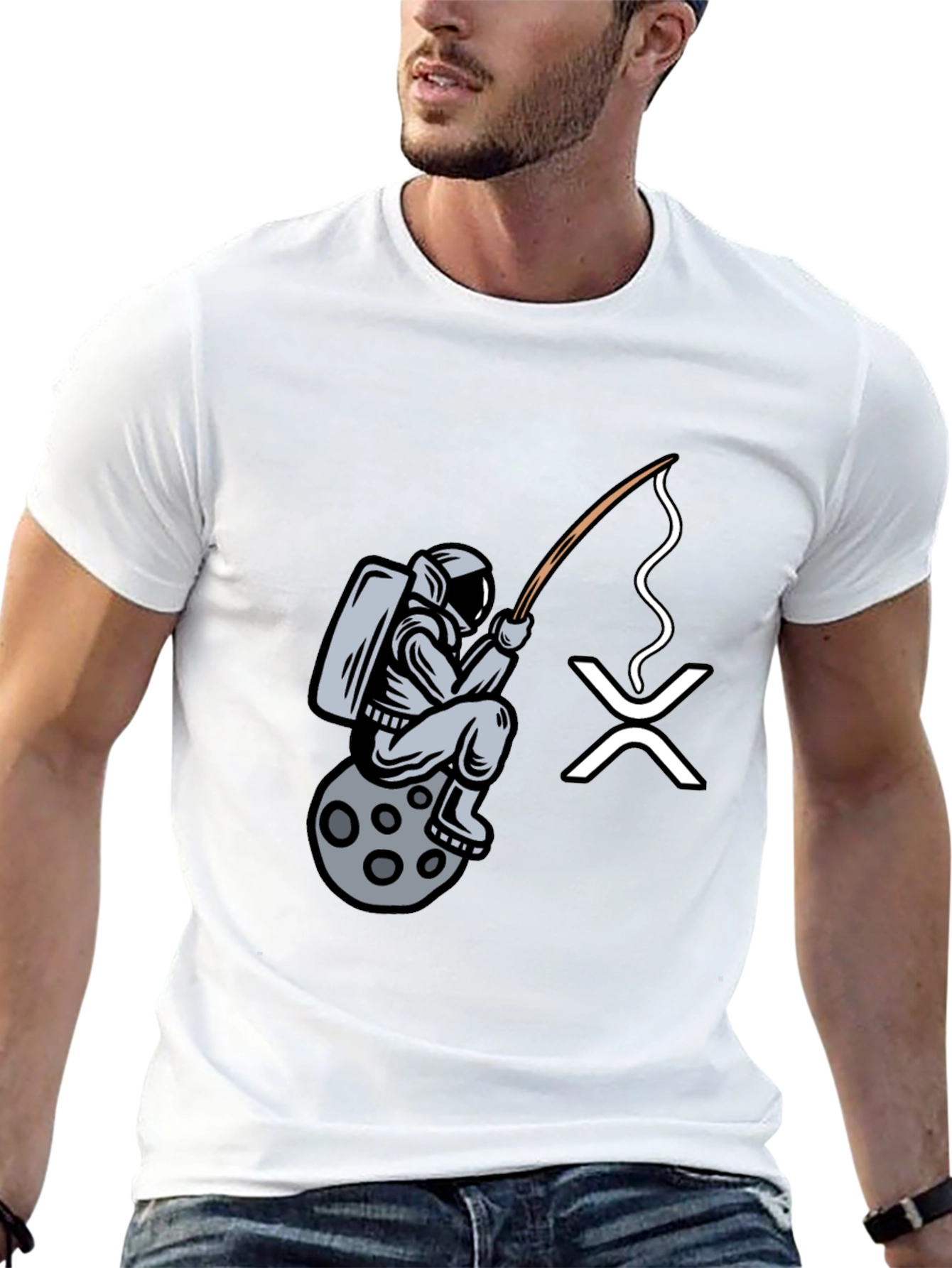Astronaut Fishing for XRP Crypto T-Shirt
