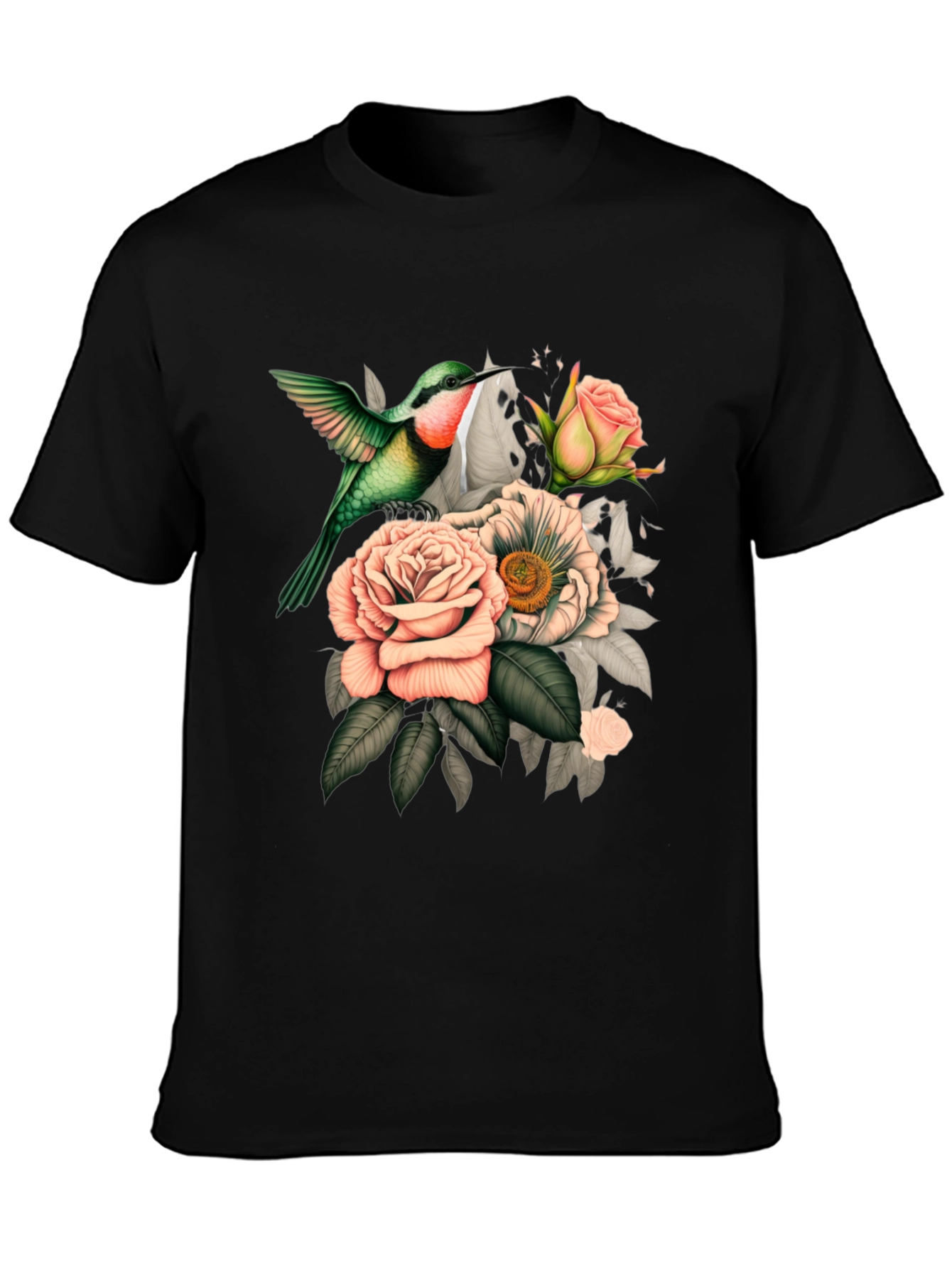 Hummingbird Floral Graphic T-Shirt