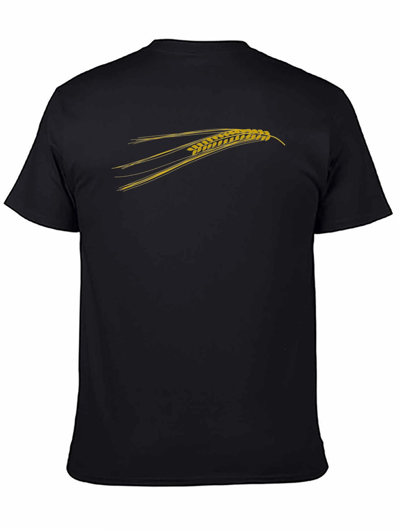 Mens Black T-Shirt with Wheat Graphic