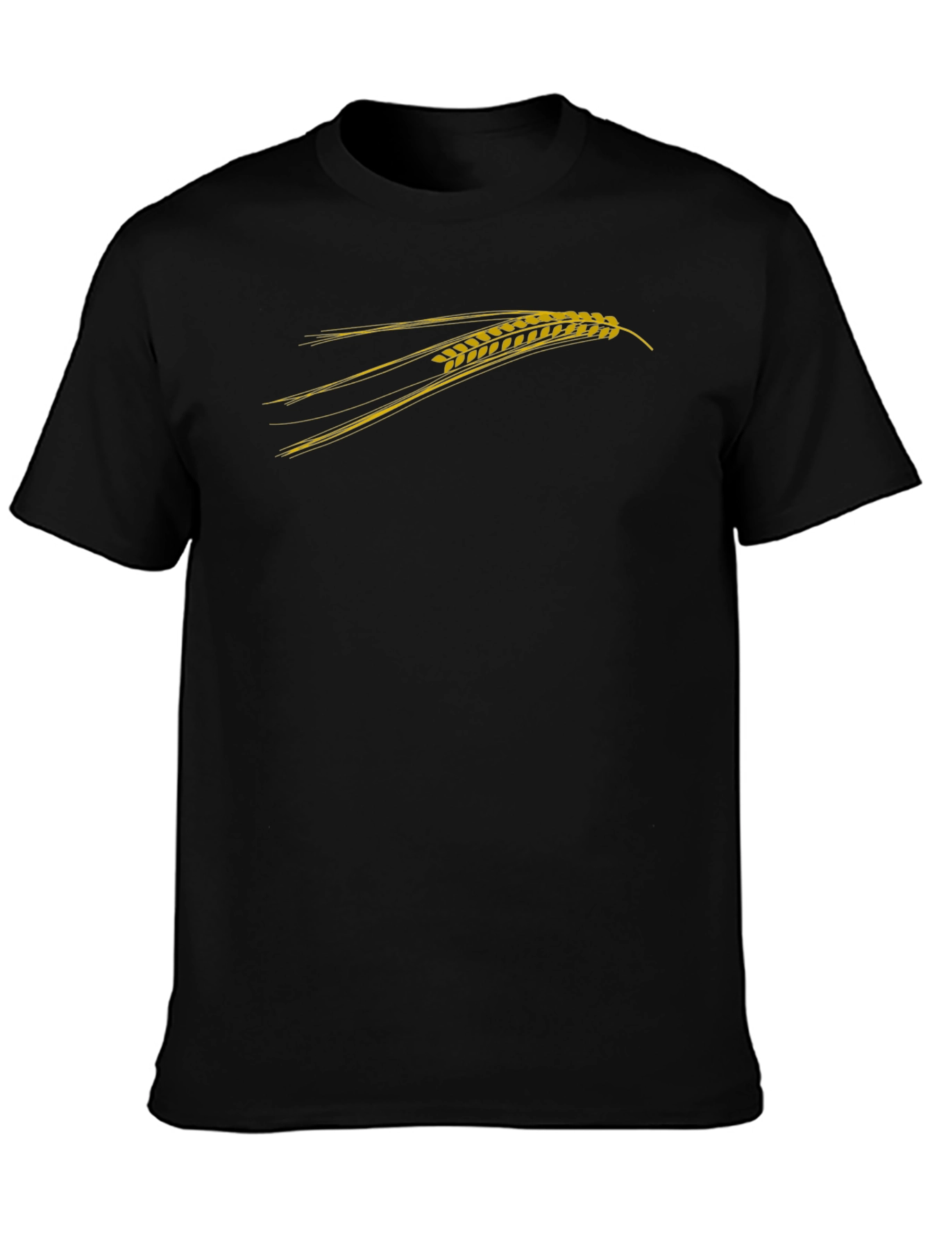 Mens Black T-Shirt with Wheat Graphic