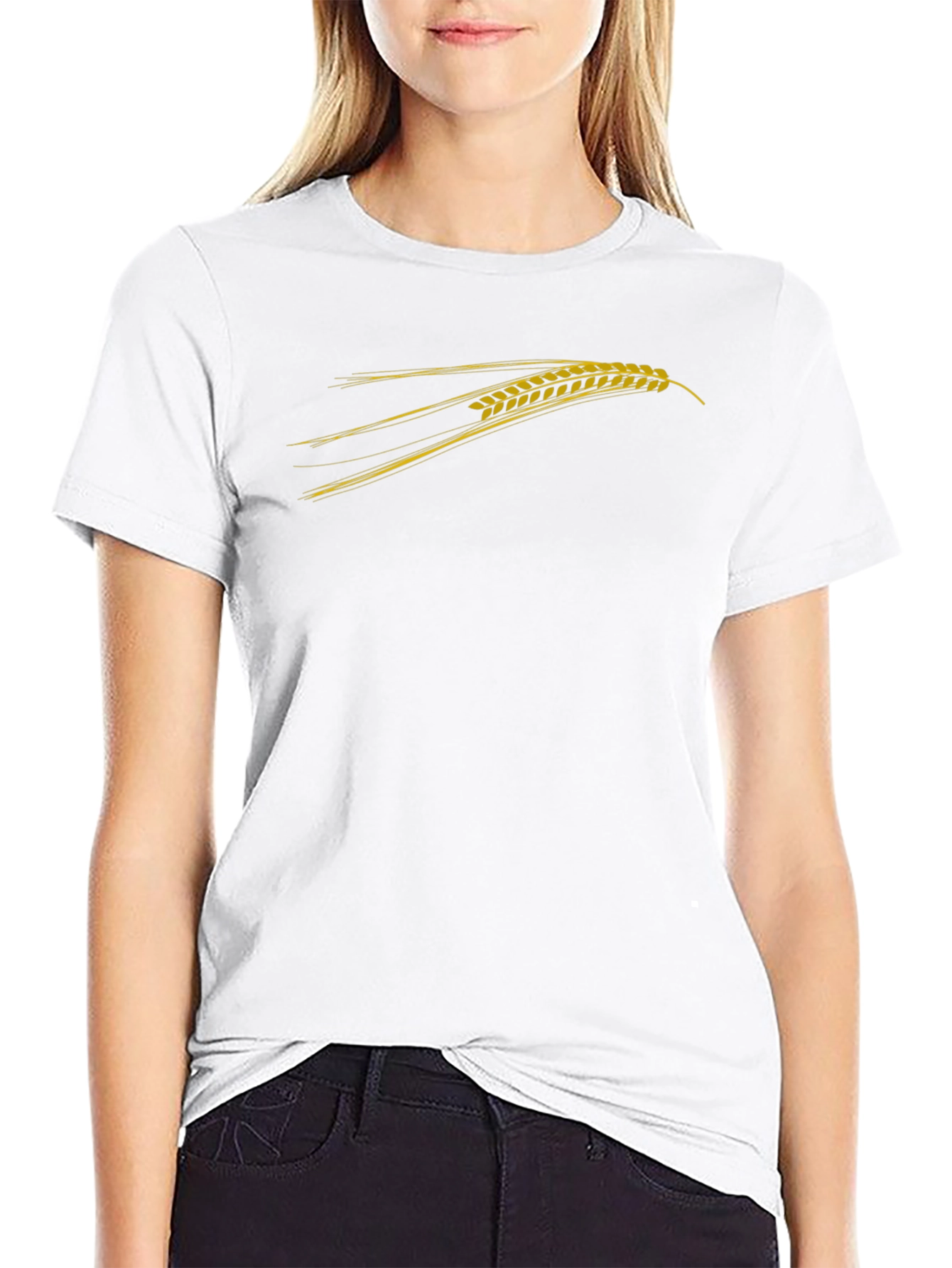 Mens Black T-Shirt with Wheat Graphic