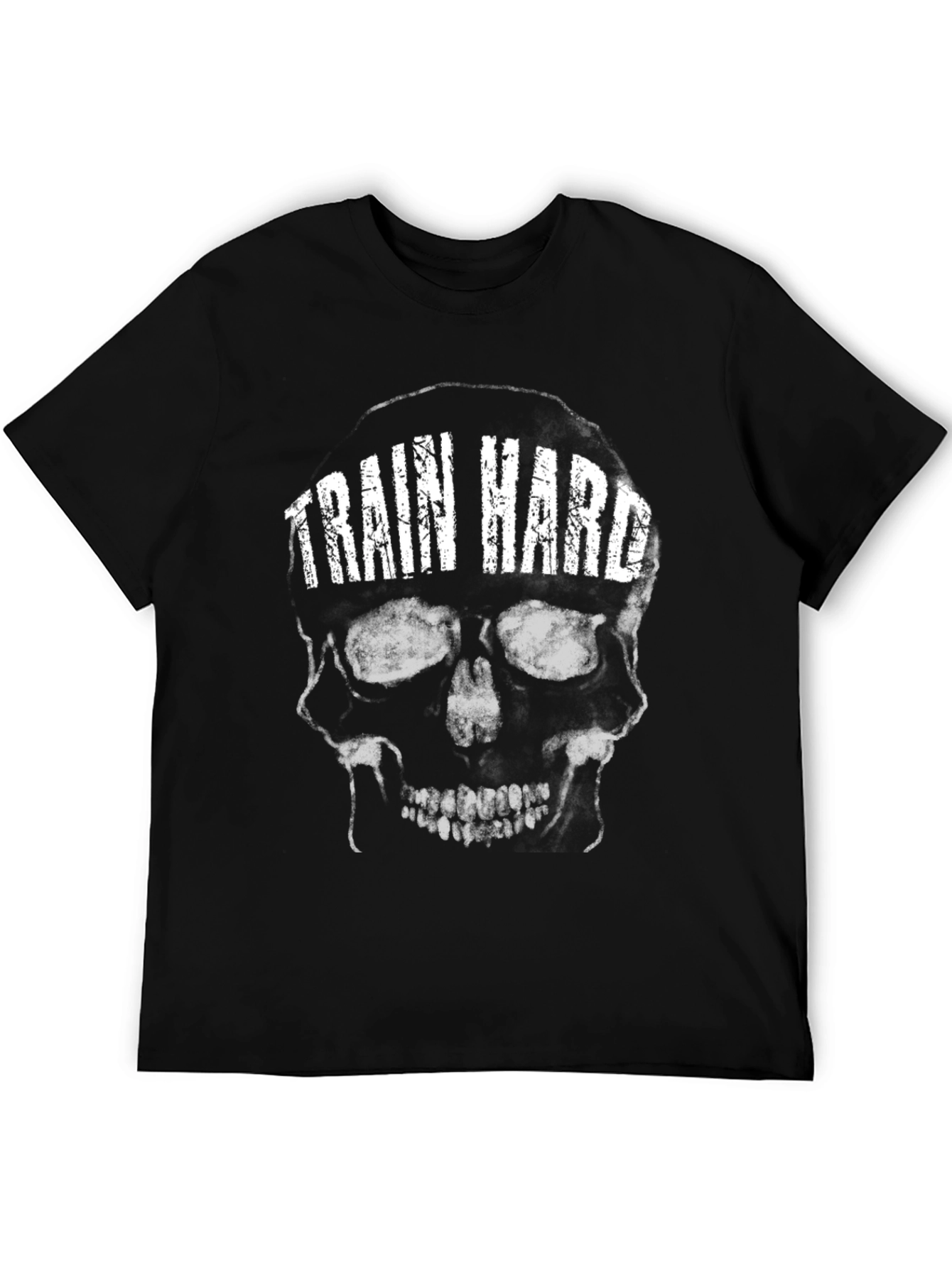 Train Hard Skull Graphic T-Shirt