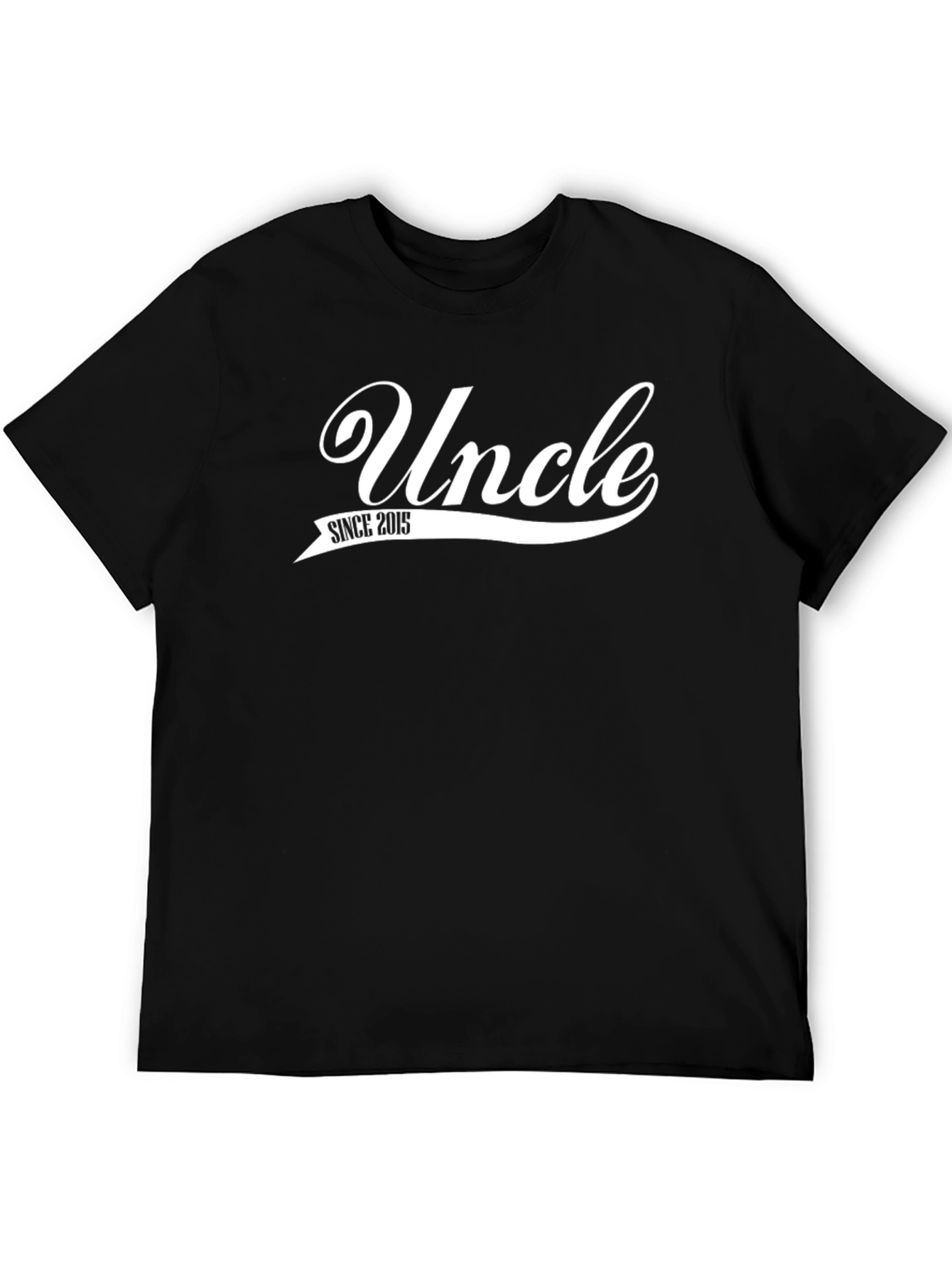 Uncle Since 2015 Black Graphic T-Shirt