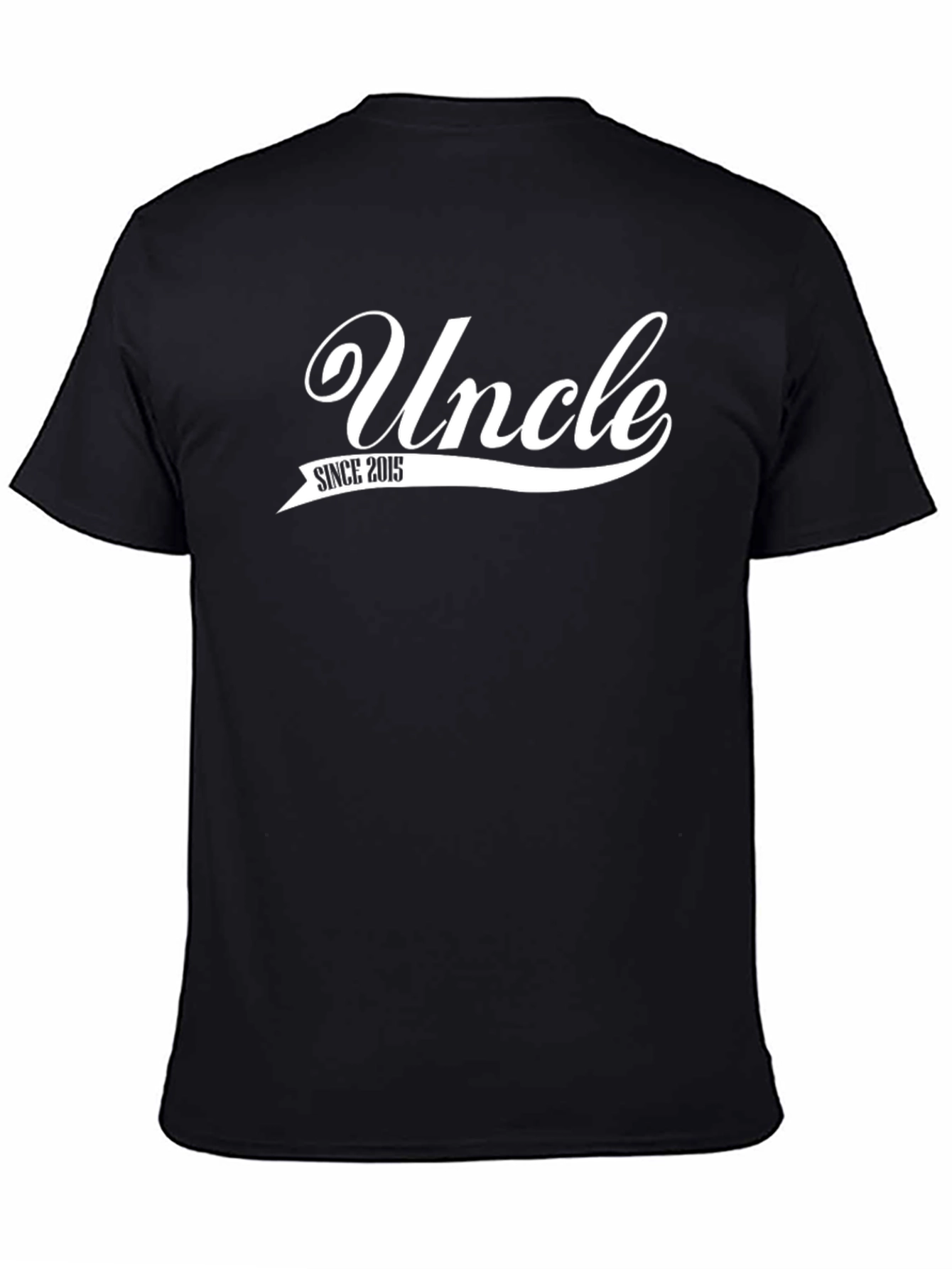 Uncle Since 2015 Black Graphic T-Shirt