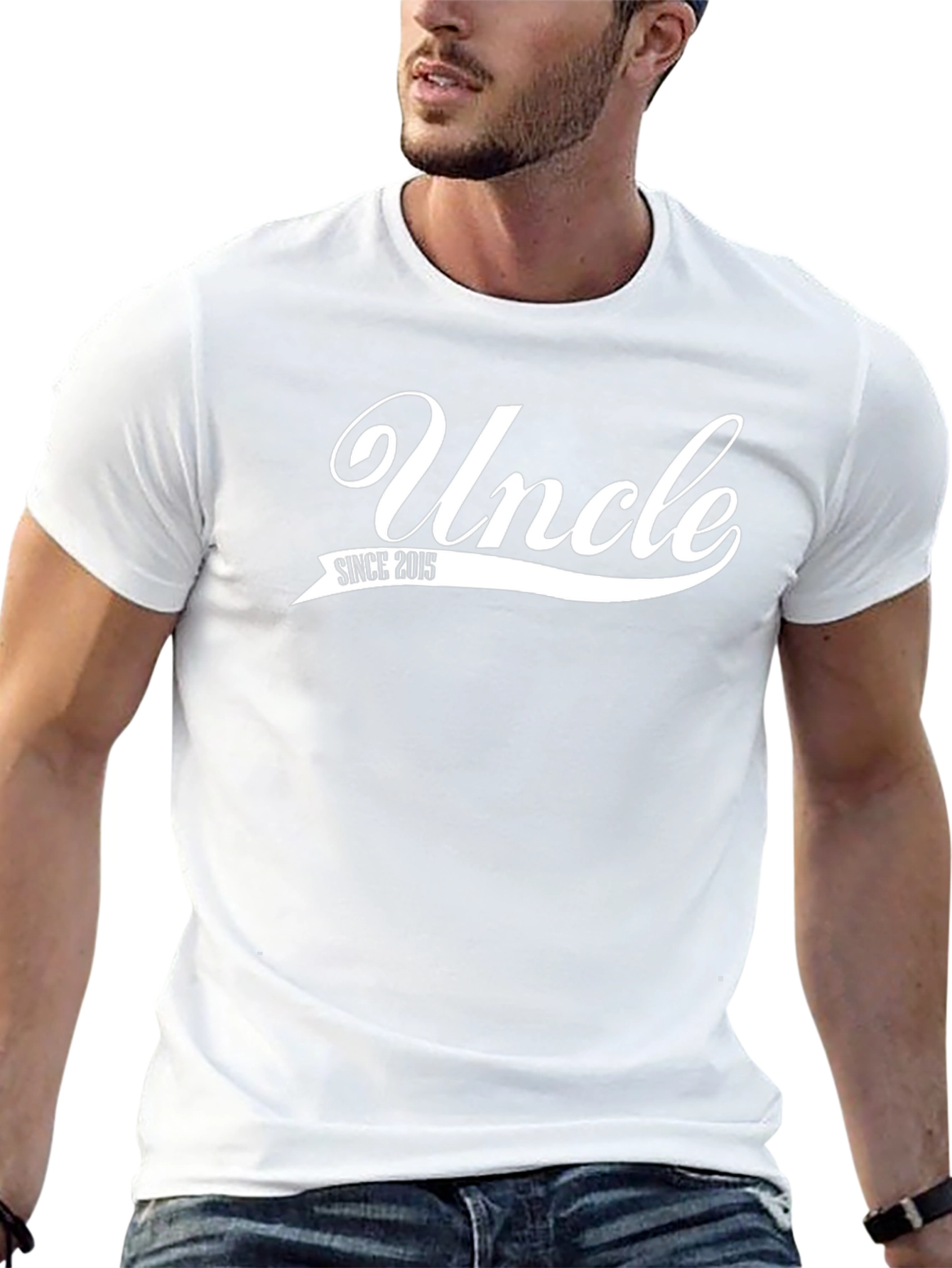 Uncle Since 2015 Black Graphic T-Shirt