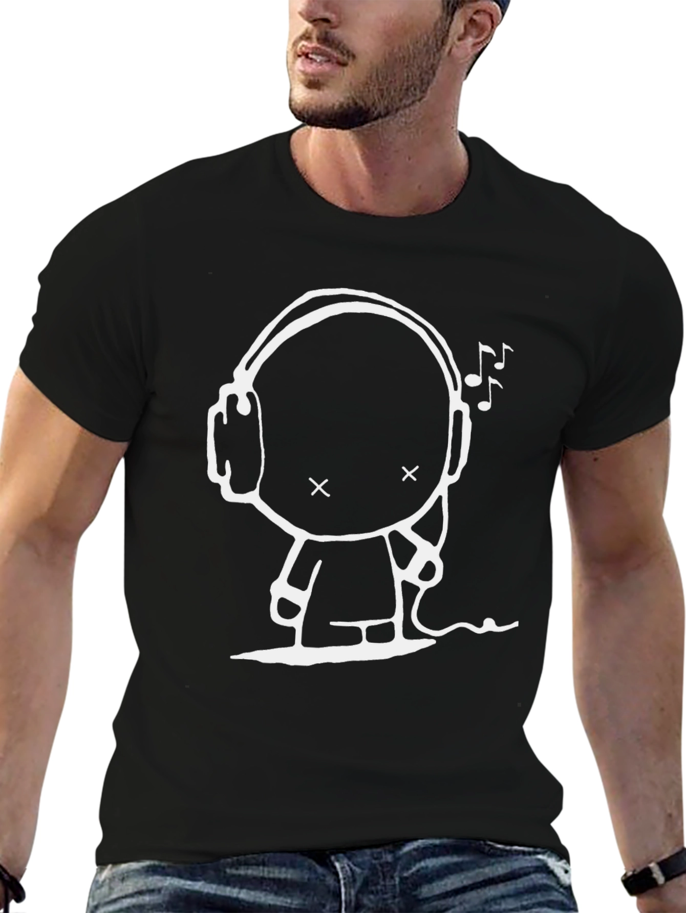 Cool Cartoon Music Lover Graphic Tee