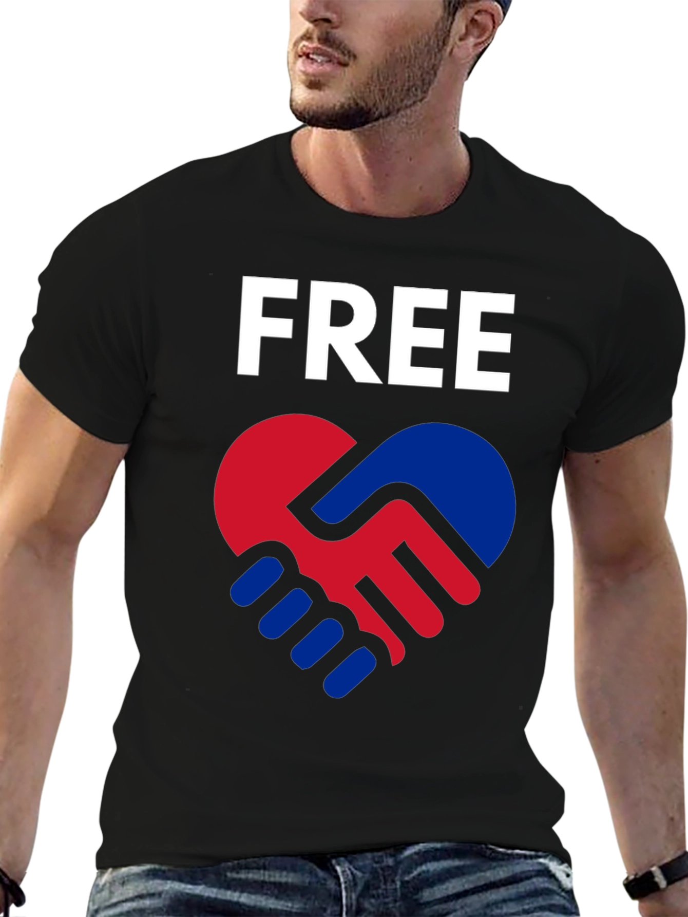 Free Heart Hands T-Shirt - Black