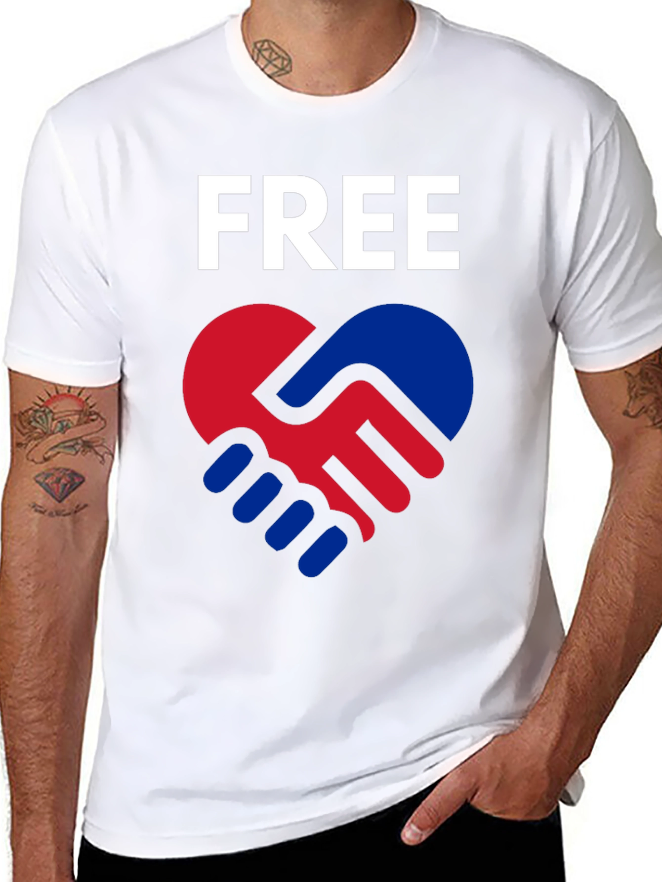 Free Heart Hands T-Shirt - Black