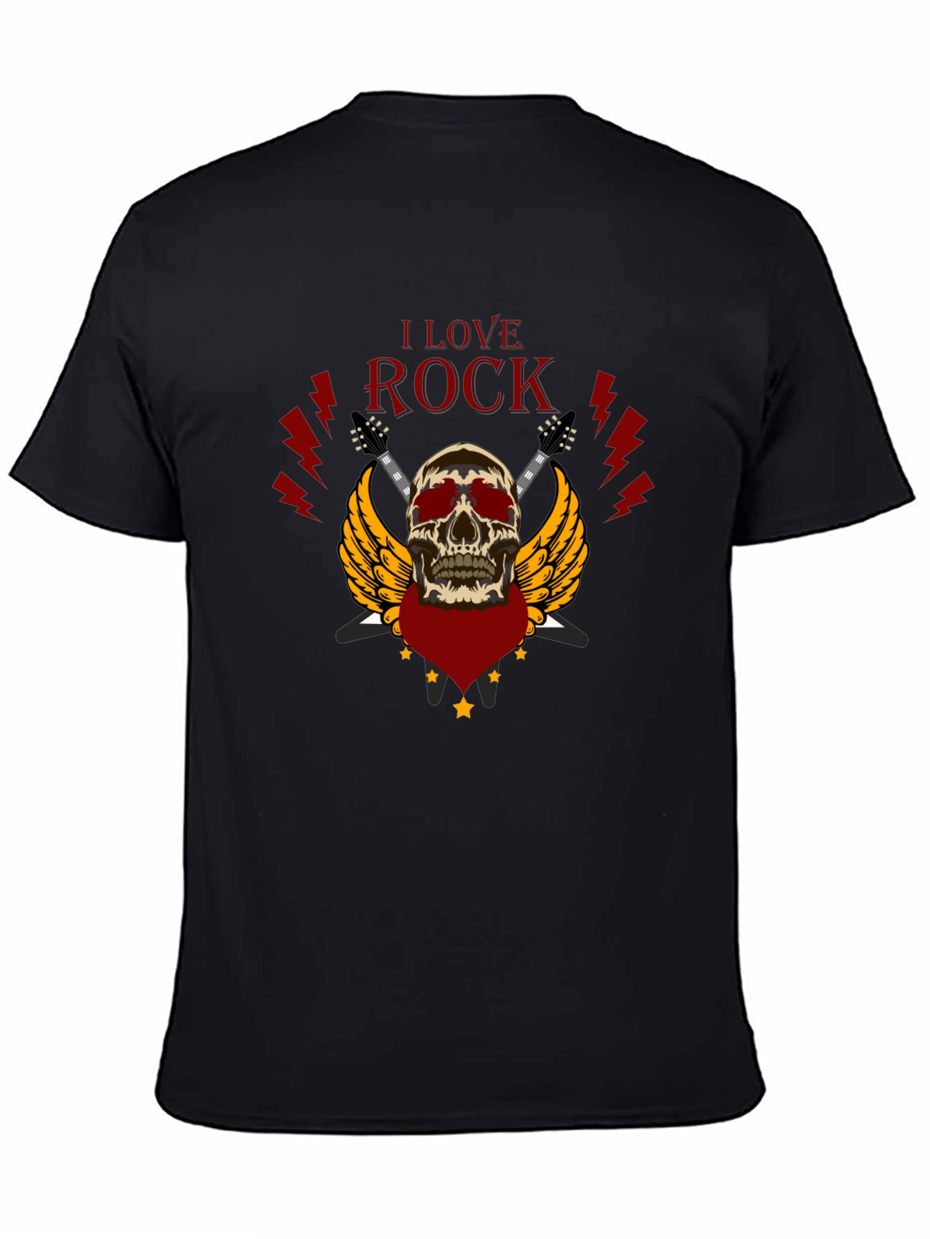 I Love Rock Skull Graphic T-Shirt