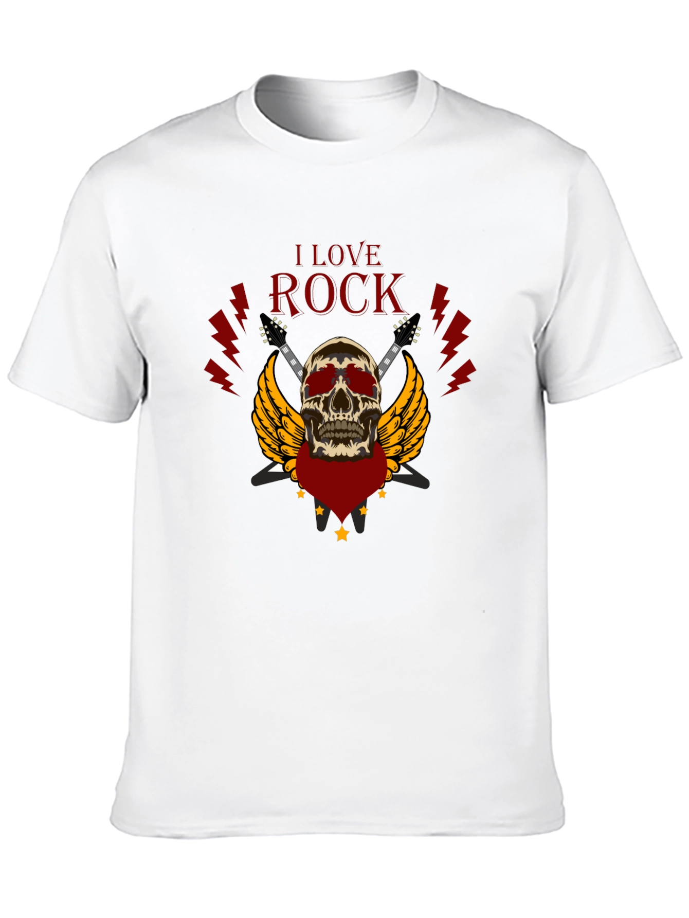 I Love Rock Skull Graphic T-Shirt