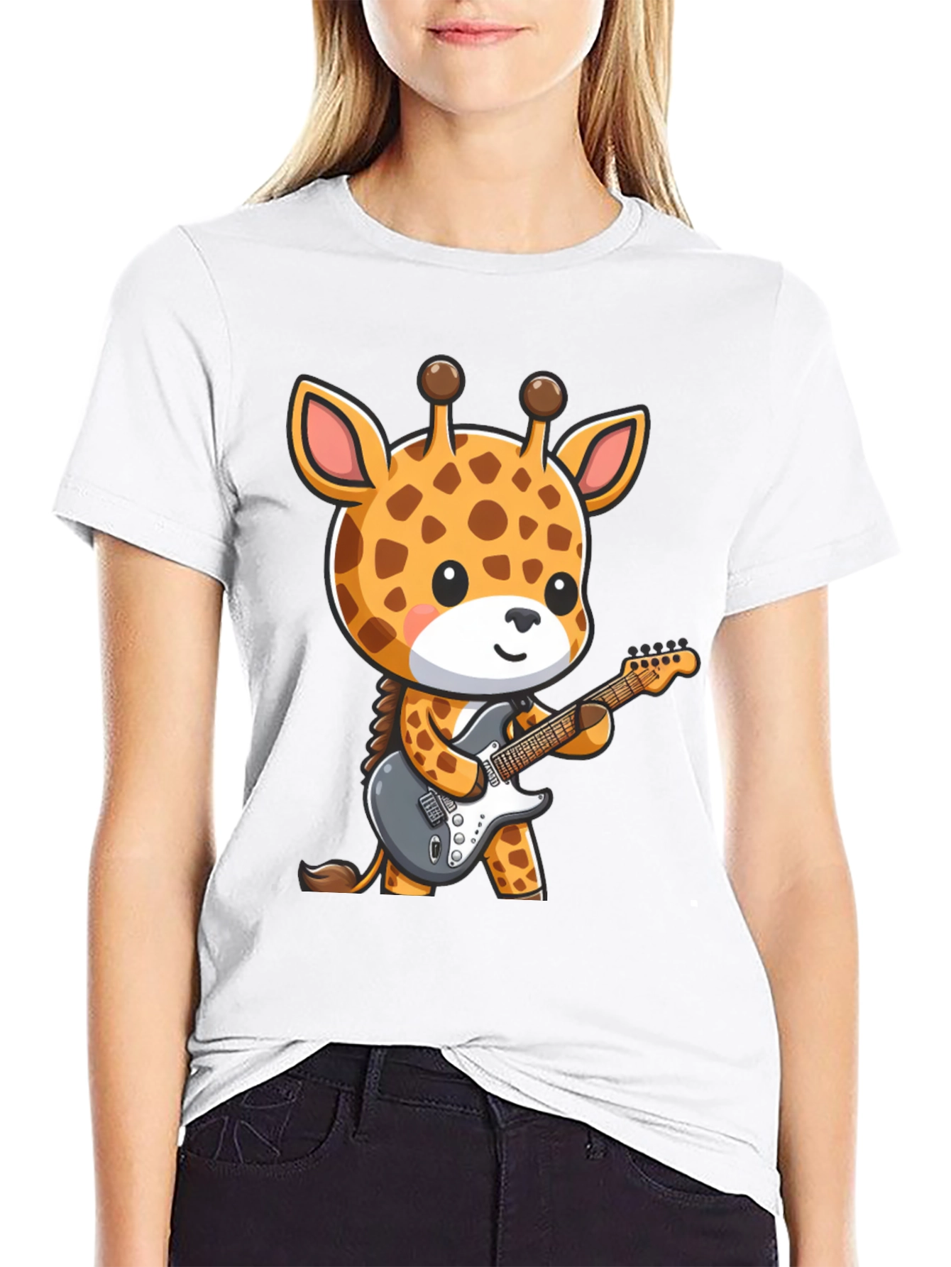 Giraffe Guitarist Graphic T-Shirt
