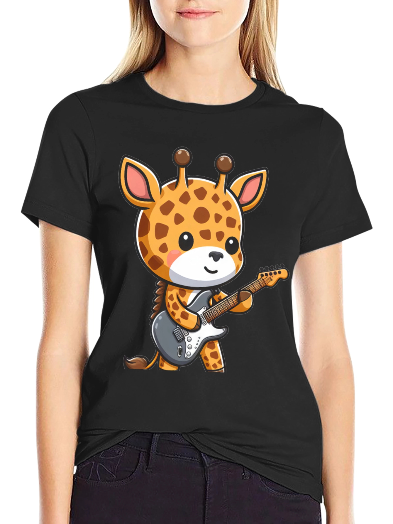 Giraffe Guitarist Graphic T-Shirt