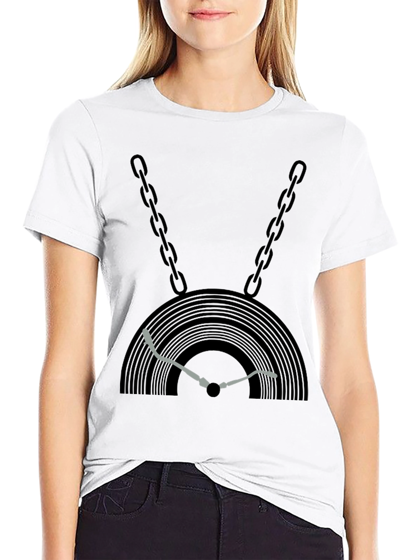 DJ Record Player Chain Graphic Tee