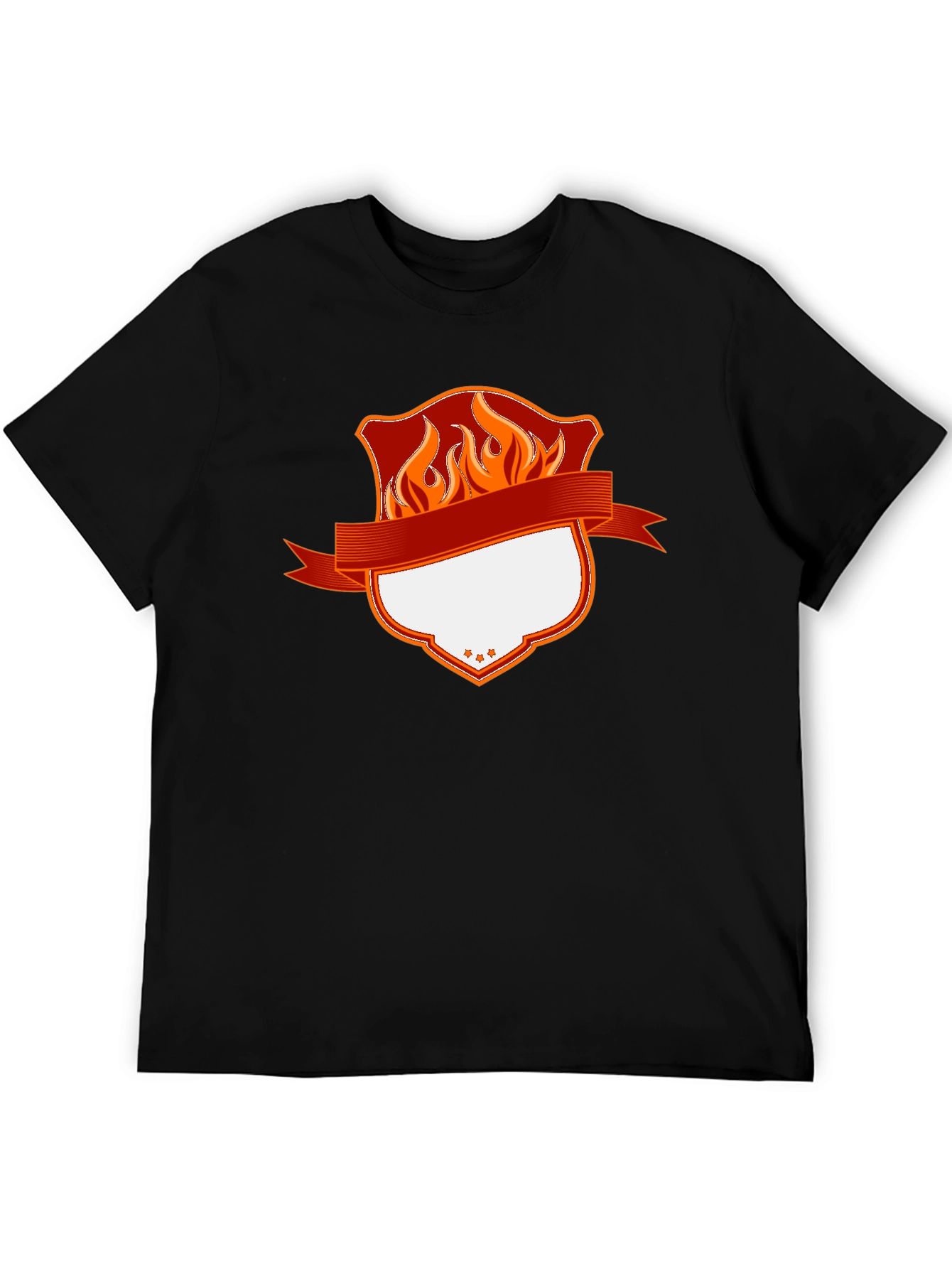 Fiery Shield Graphic Tee - Custom Design Ready
