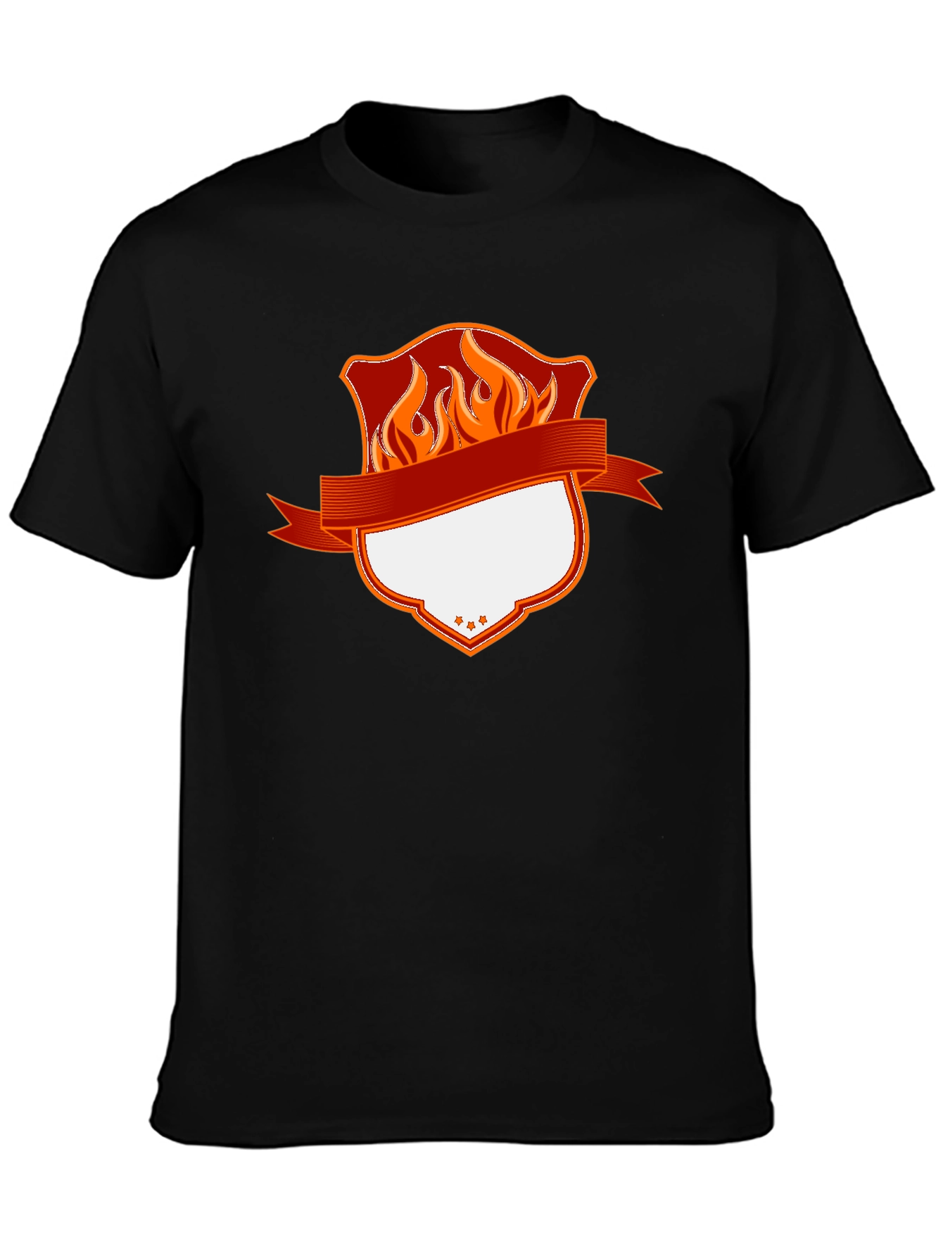 Fiery Shield Graphic Tee - Custom Design Ready