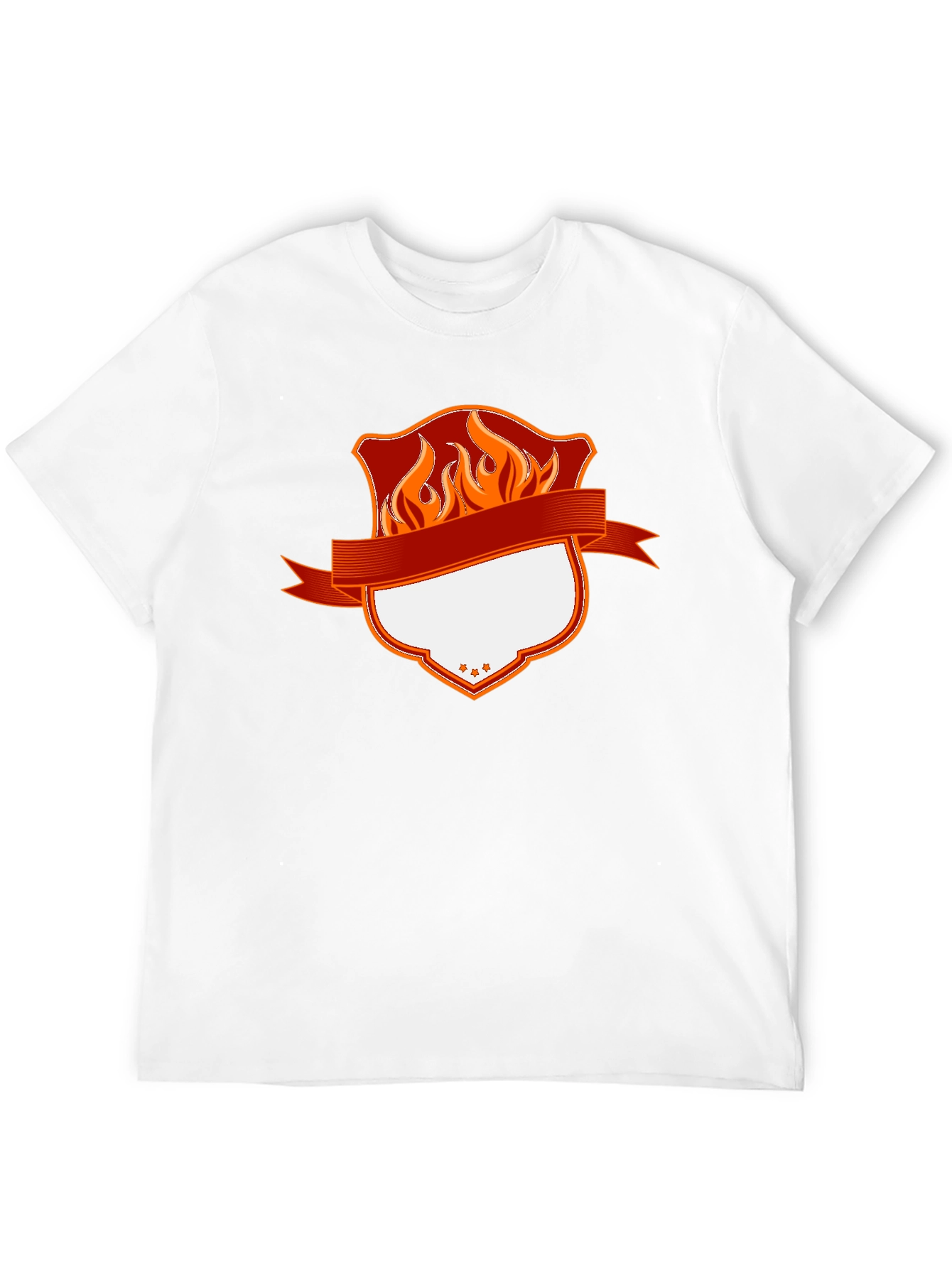 Fiery Shield Graphic Tee - Custom Design Ready