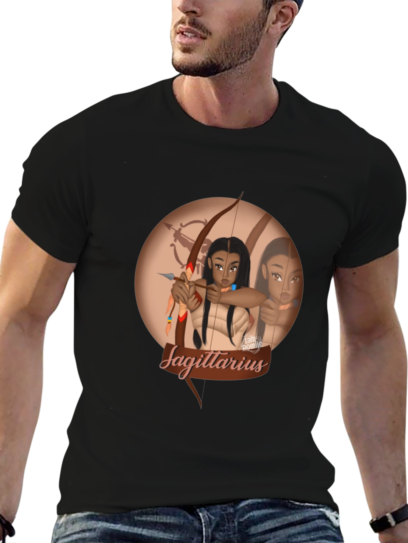 Sagittarius Zodiac T-Shirt - Black Graphic Tee