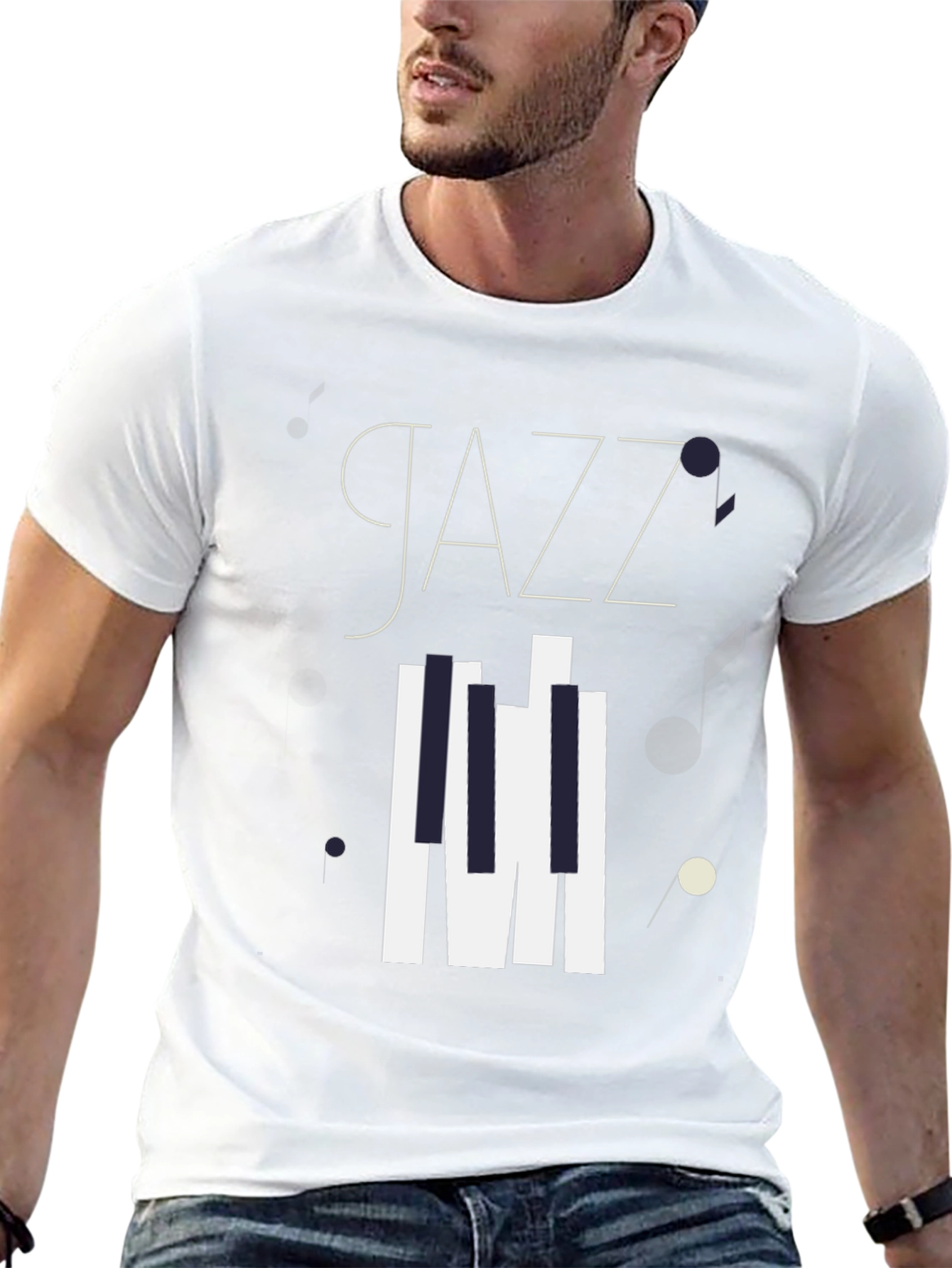 Jazz Music Graphic Tee - Stylish Black Cotton T-Shirt