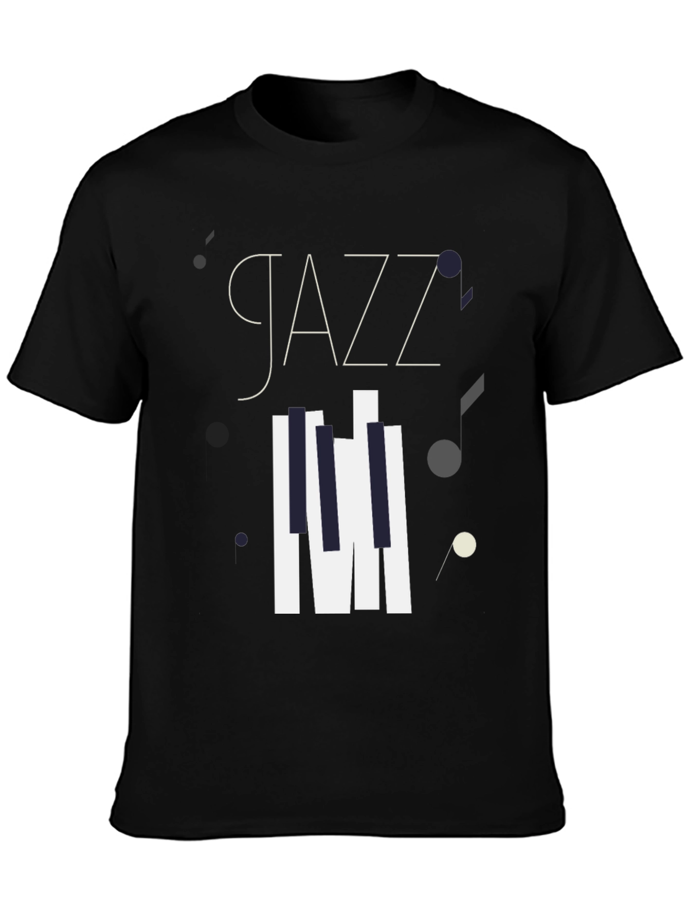 Jazz Music Graphic Tee - Stylish Black Cotton T-Shirt