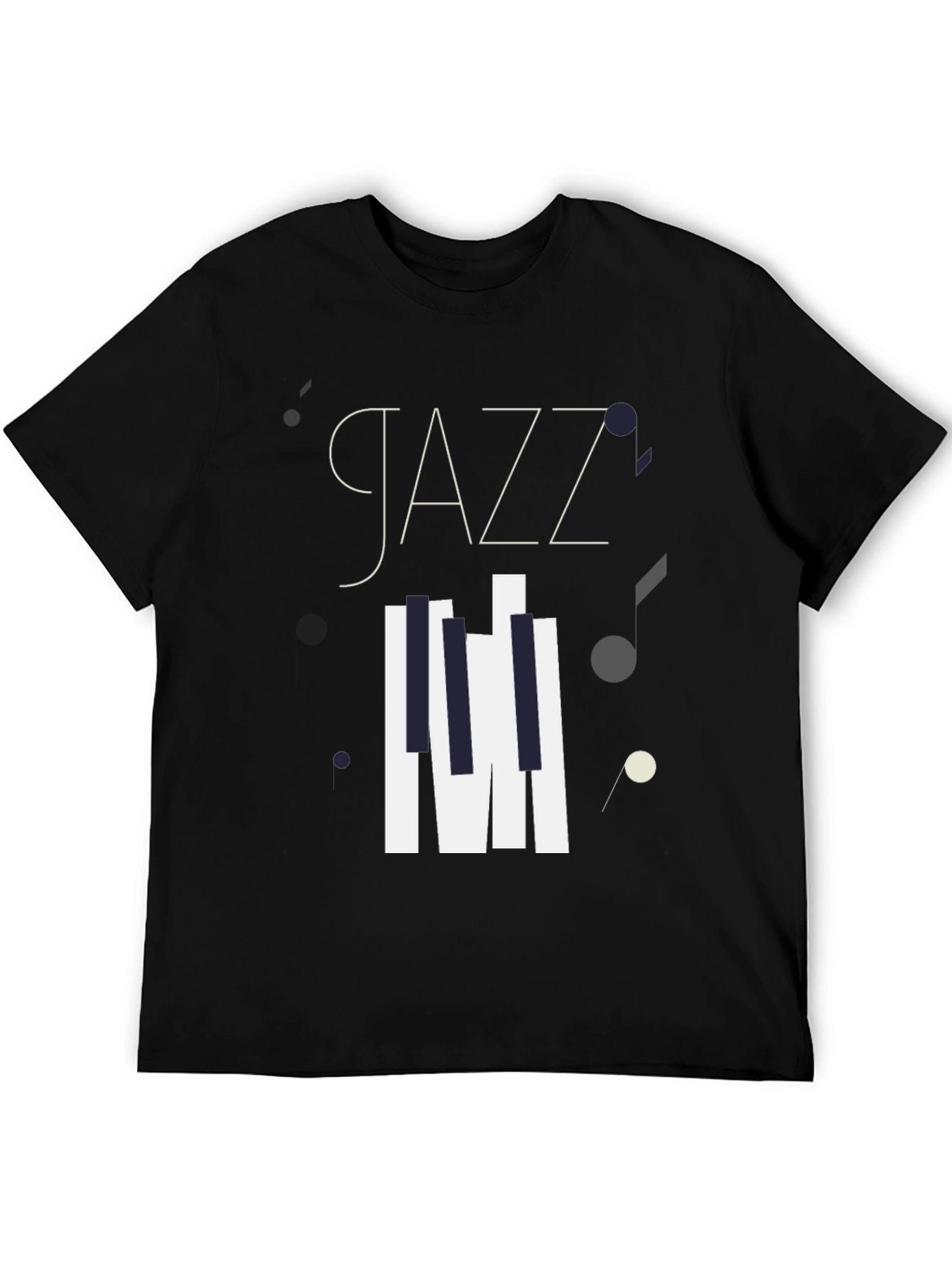Jazz Music Graphic Tee - Stylish Black Cotton T-Shirt