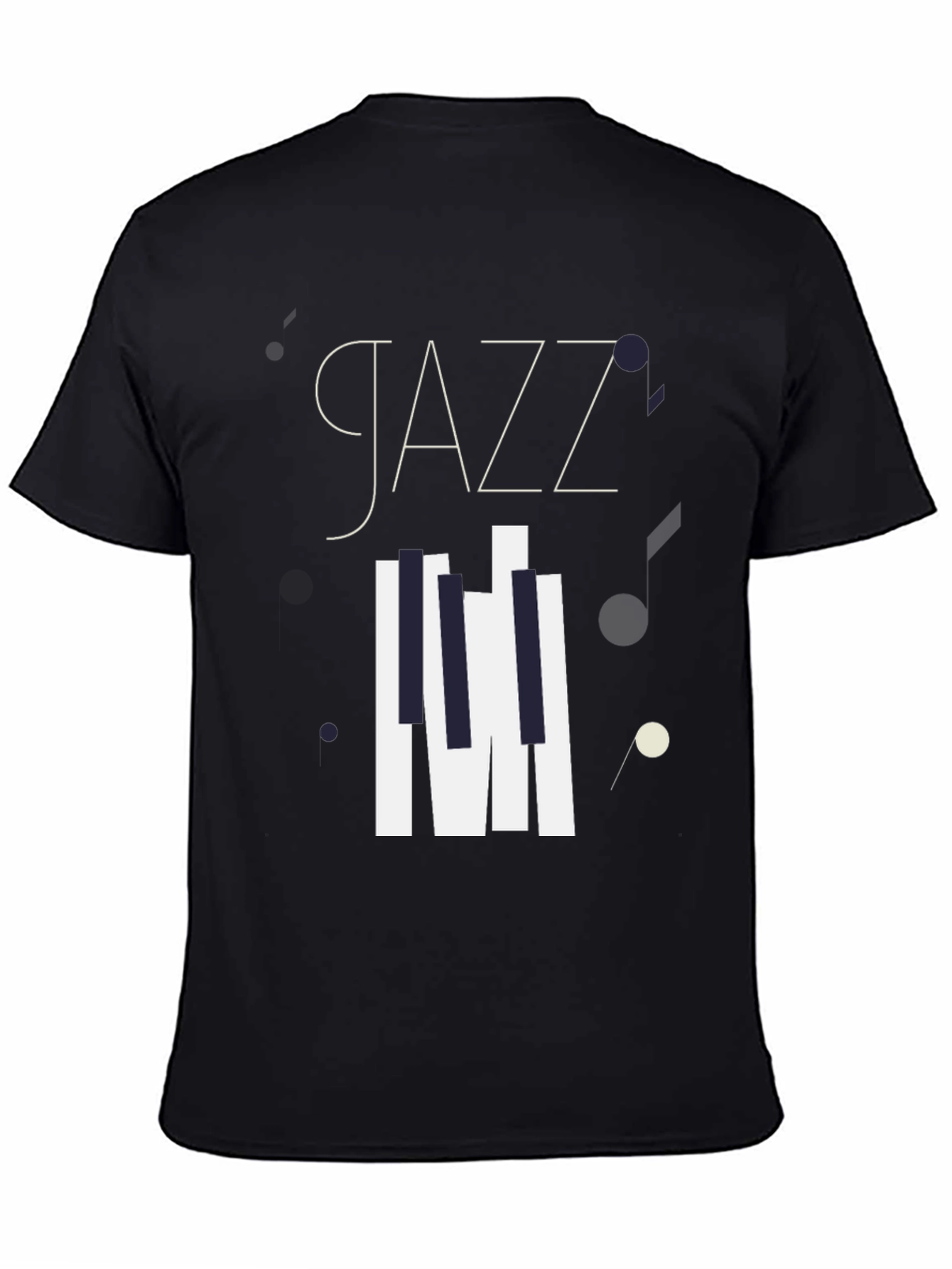 Jazz Music Graphic Tee - Stylish Black Cotton T-Shirt