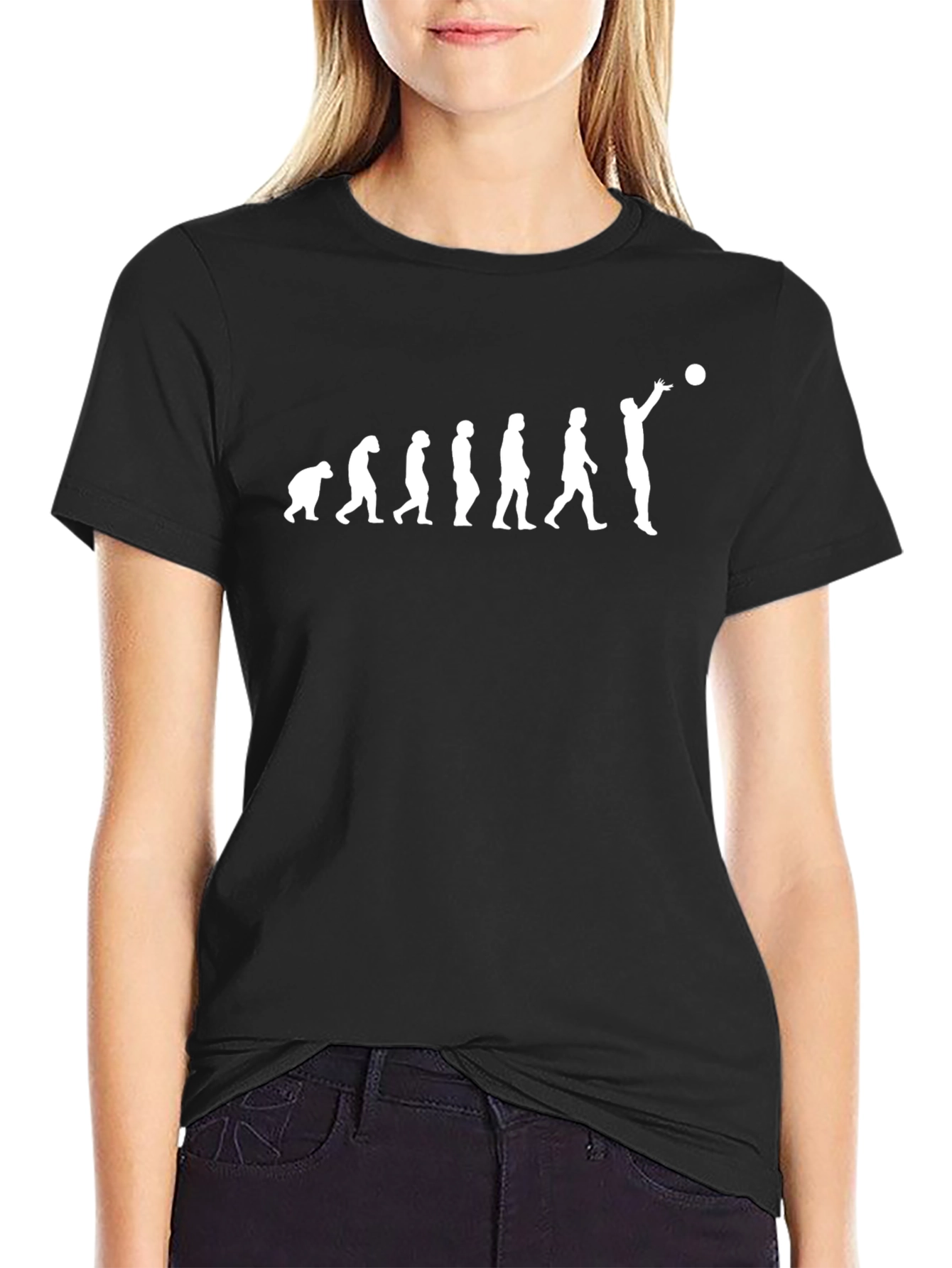 Evolution of Volleyball Black T-Shirt