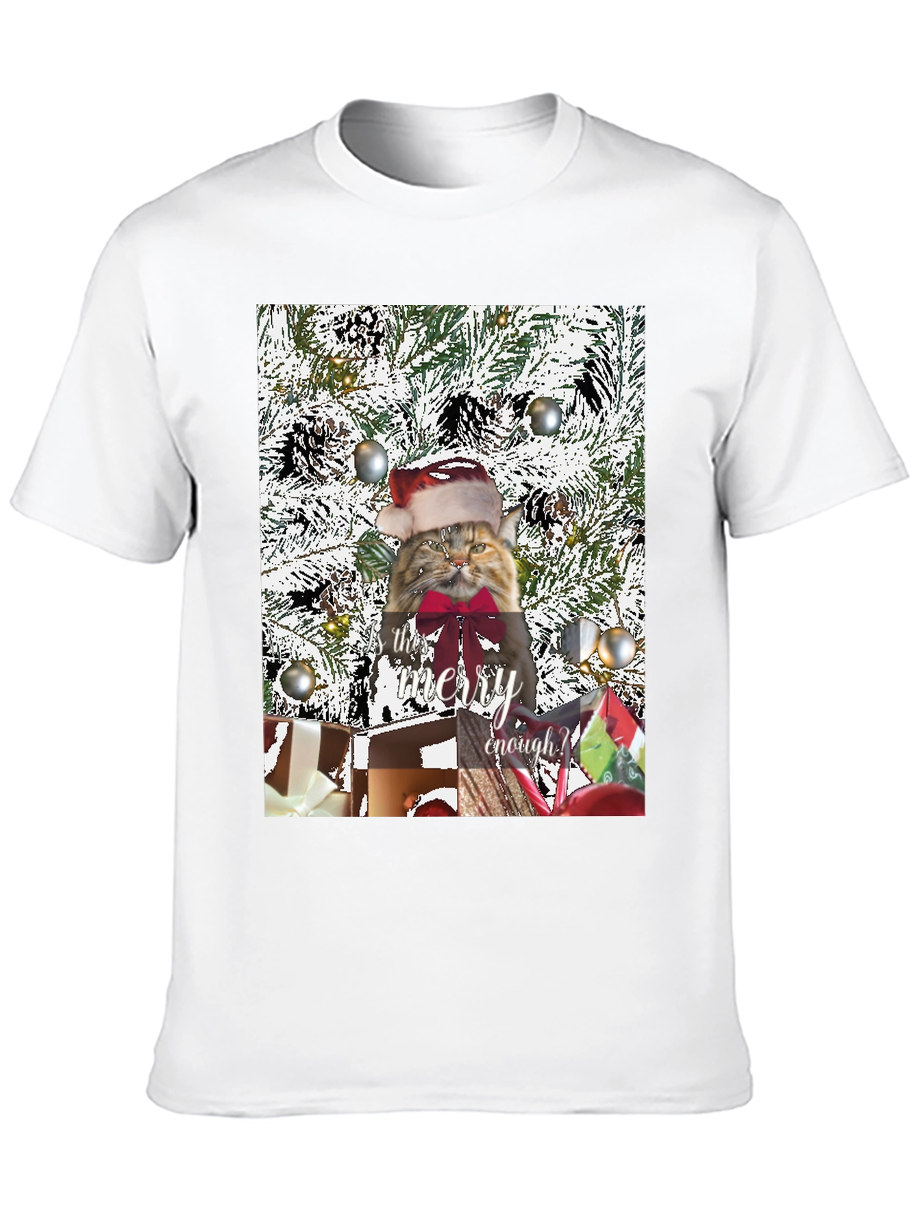 Festive Feline Christmas T-Shirt