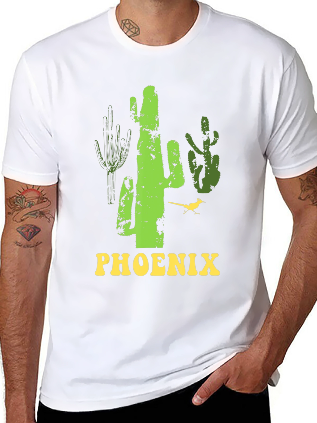 Phoenix Cactus Graphic Tee - Desert Style Shirt