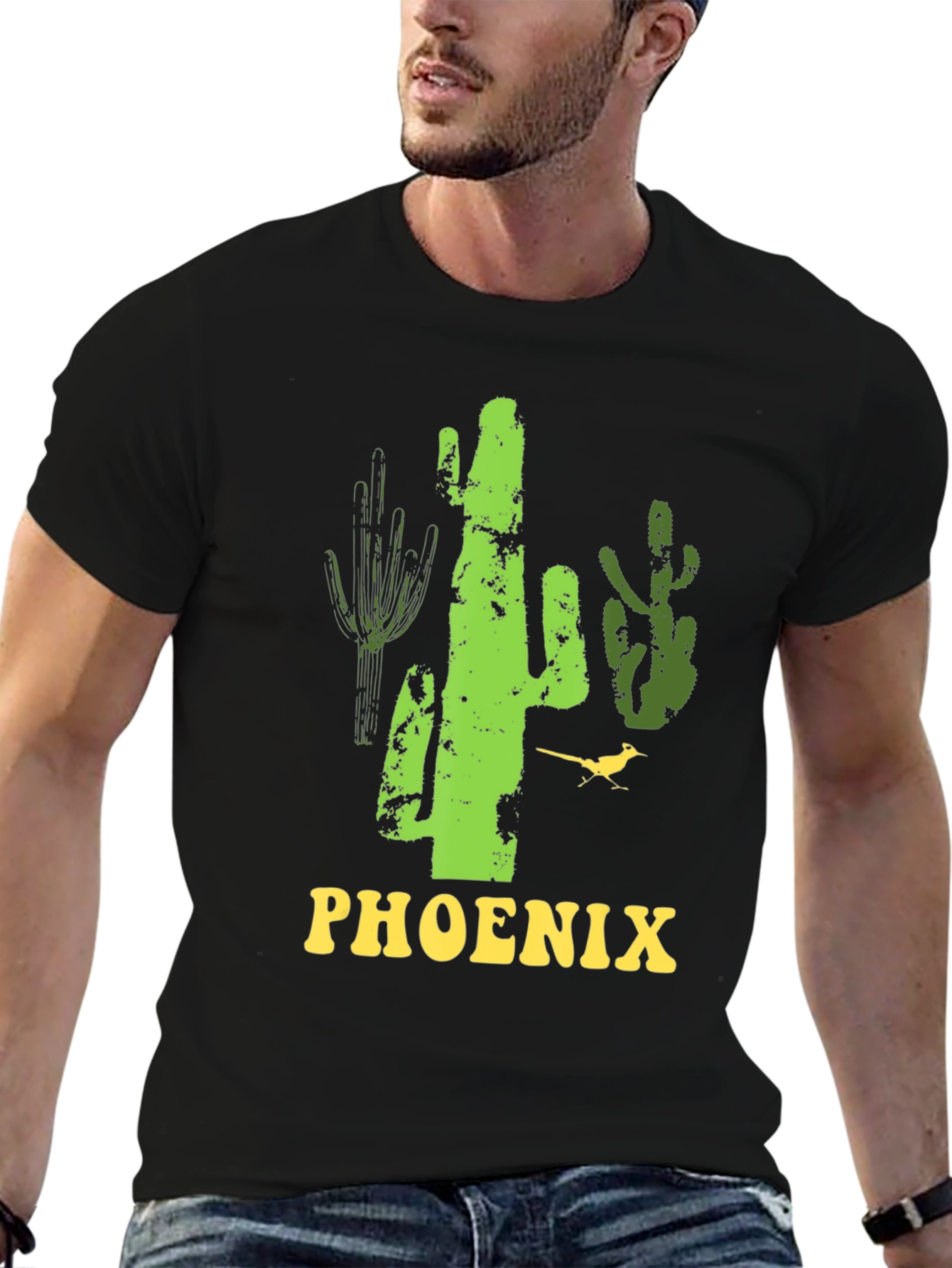 Phoenix Cactus Graphic Tee - Desert Style Shirt