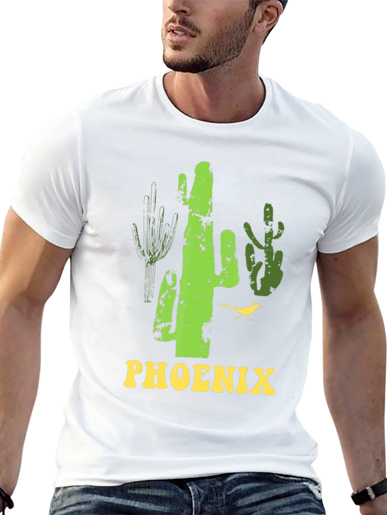 Phoenix Cactus Graphic Tee - Desert Style Shirt